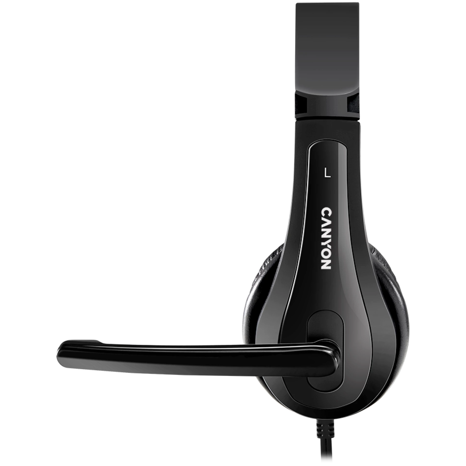 CANYON PC headset СHSC-1 PC Mic Flat 2m Black