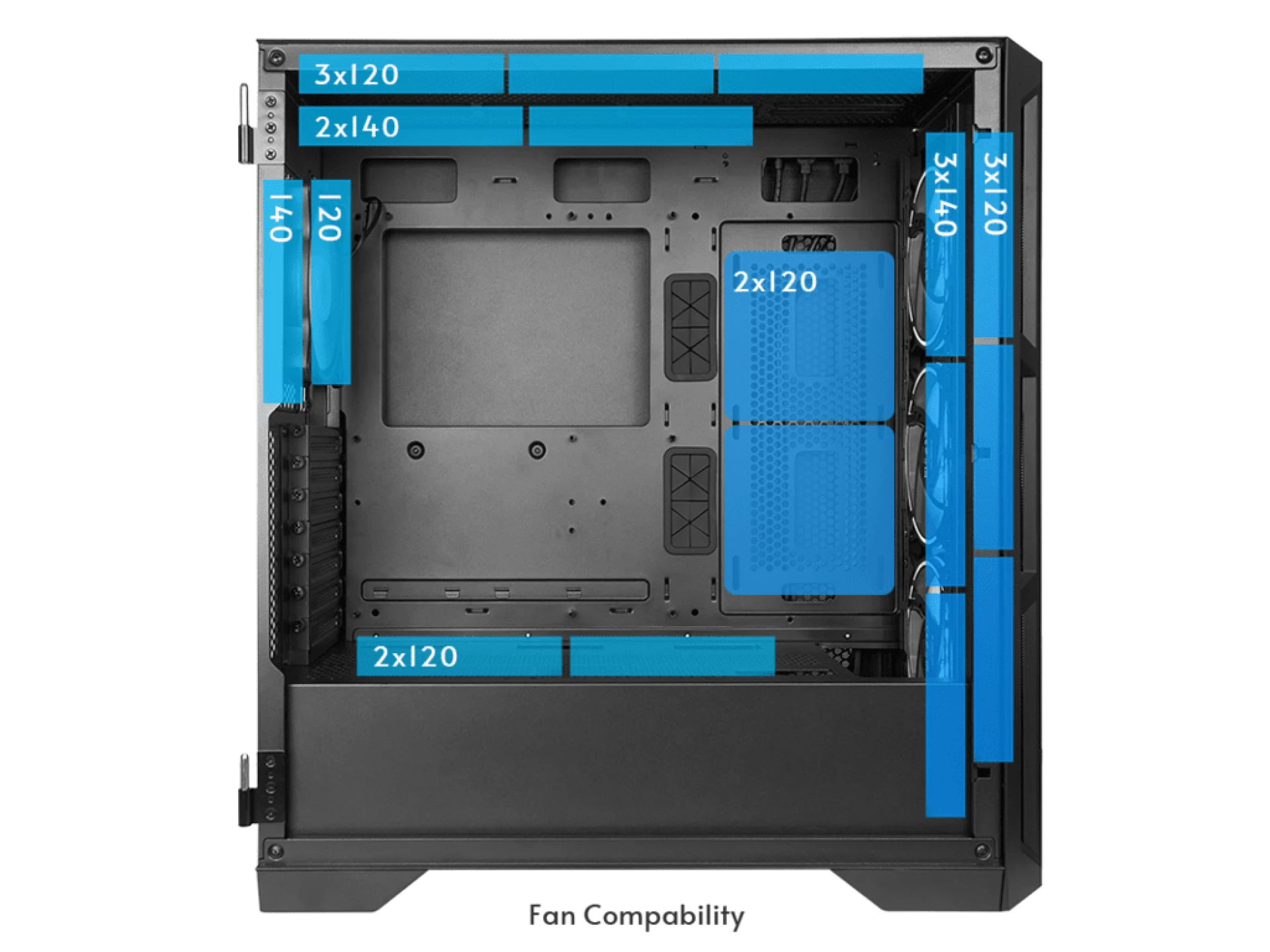 Chieftec Apex Air Case3x140mm PWM fans, E-ATXmesh front, tempered glass side