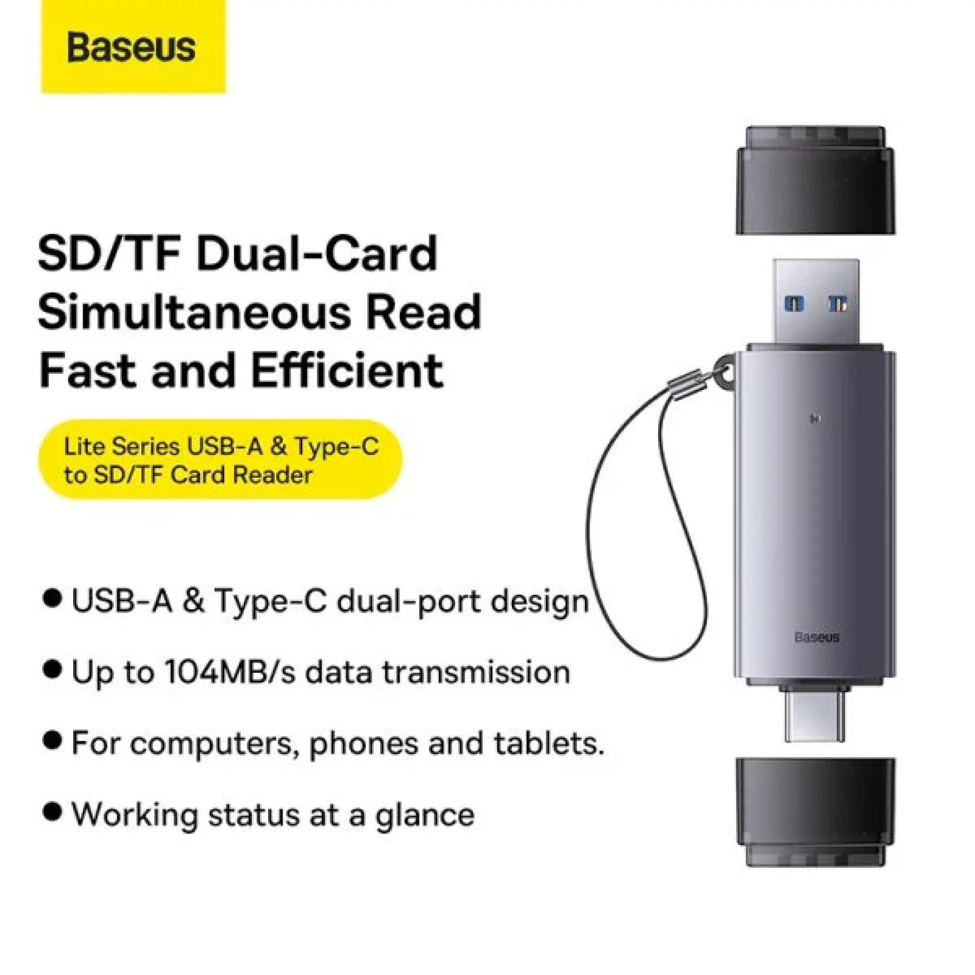 Čitač kartica Baseus Lite Series USB-A/USB-C 3.0 SD/TF Card Reader