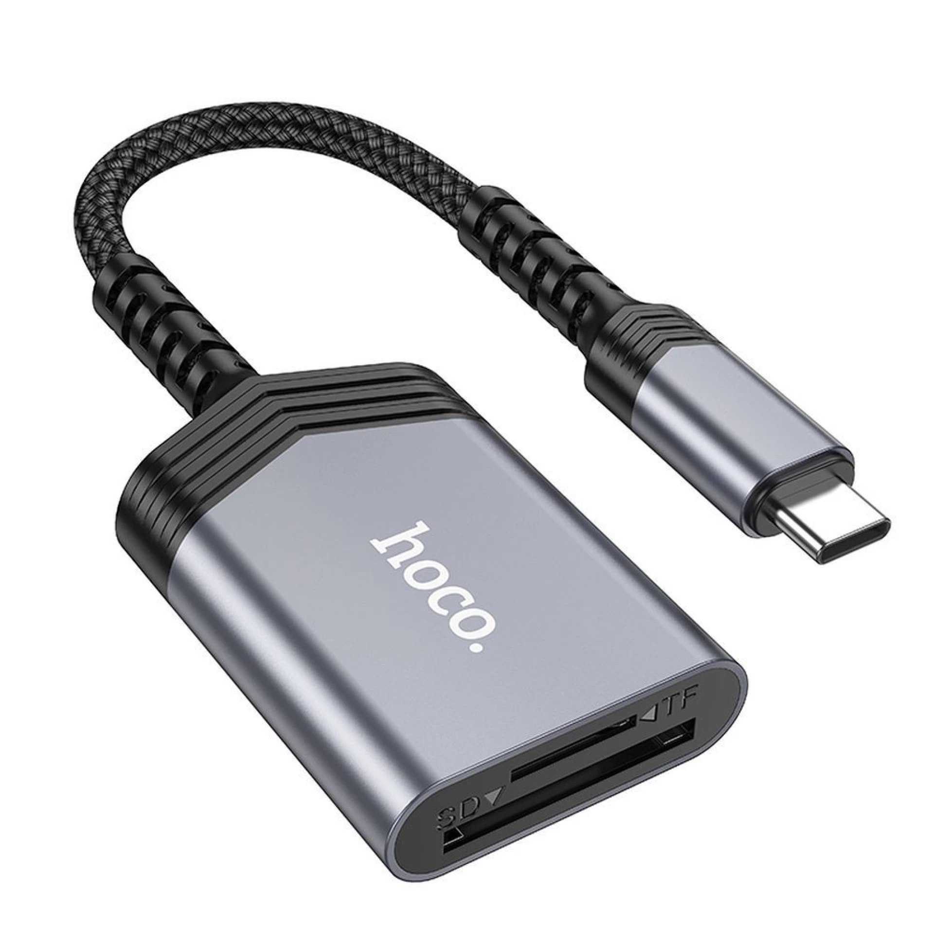 Čitač kartica HOCO 2in1 Type C UA25 gray