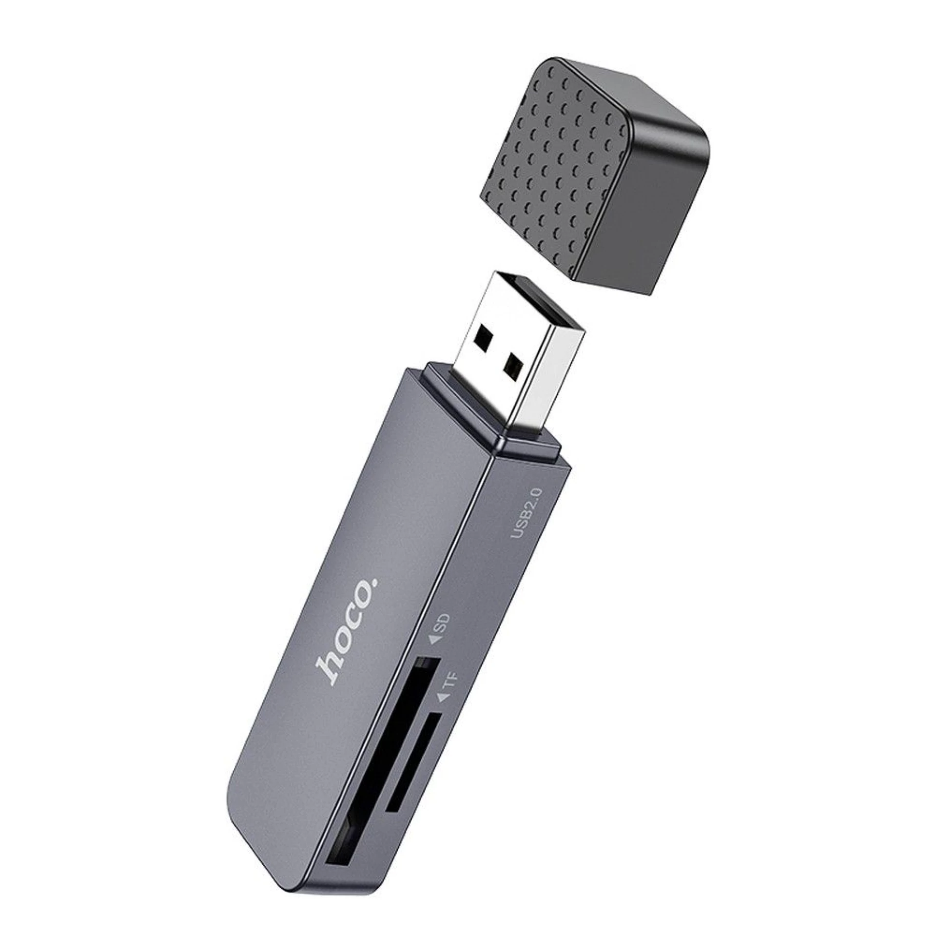 Čitač kartica HOCO 2in1 USB A 3.0 HB45 metal gray