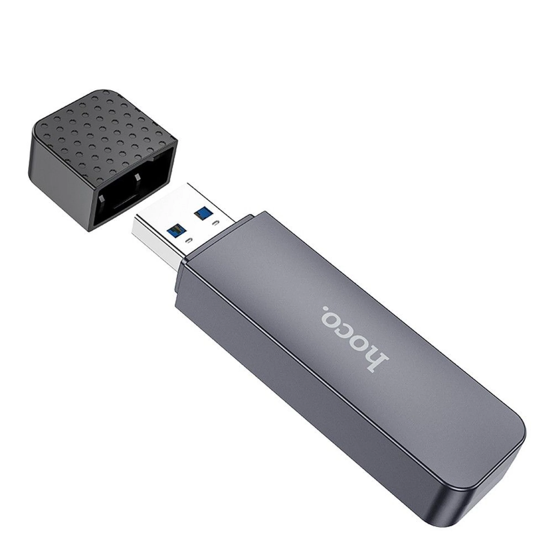 Čitač kartica HOCO 2in1 USB A 3.0 HB45 metal gray