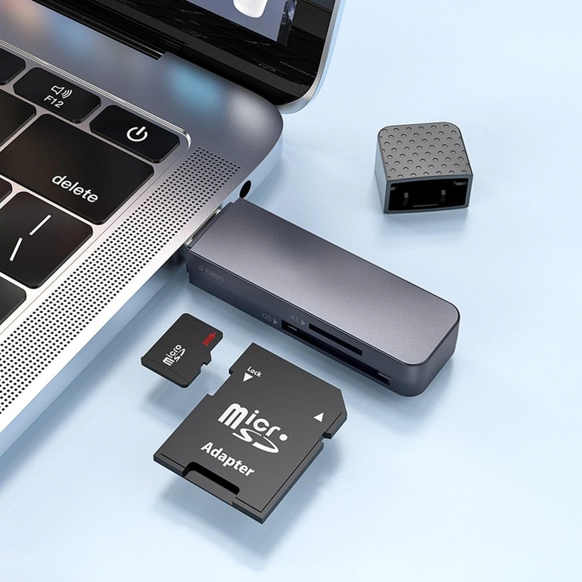 Čitač kartica HOCO 2in1 USB A 3.0 HB45 metal gray