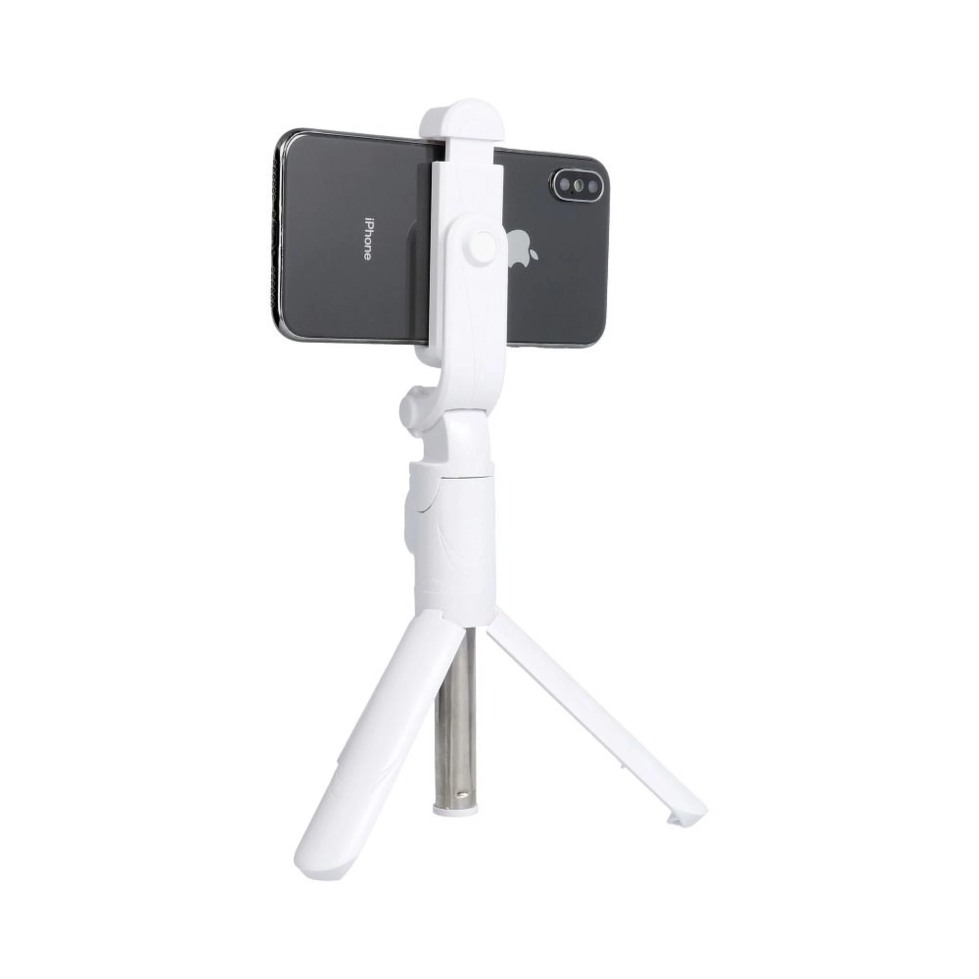 Combo selfie stick with tripod and remote control bluetooth white SSTR-12