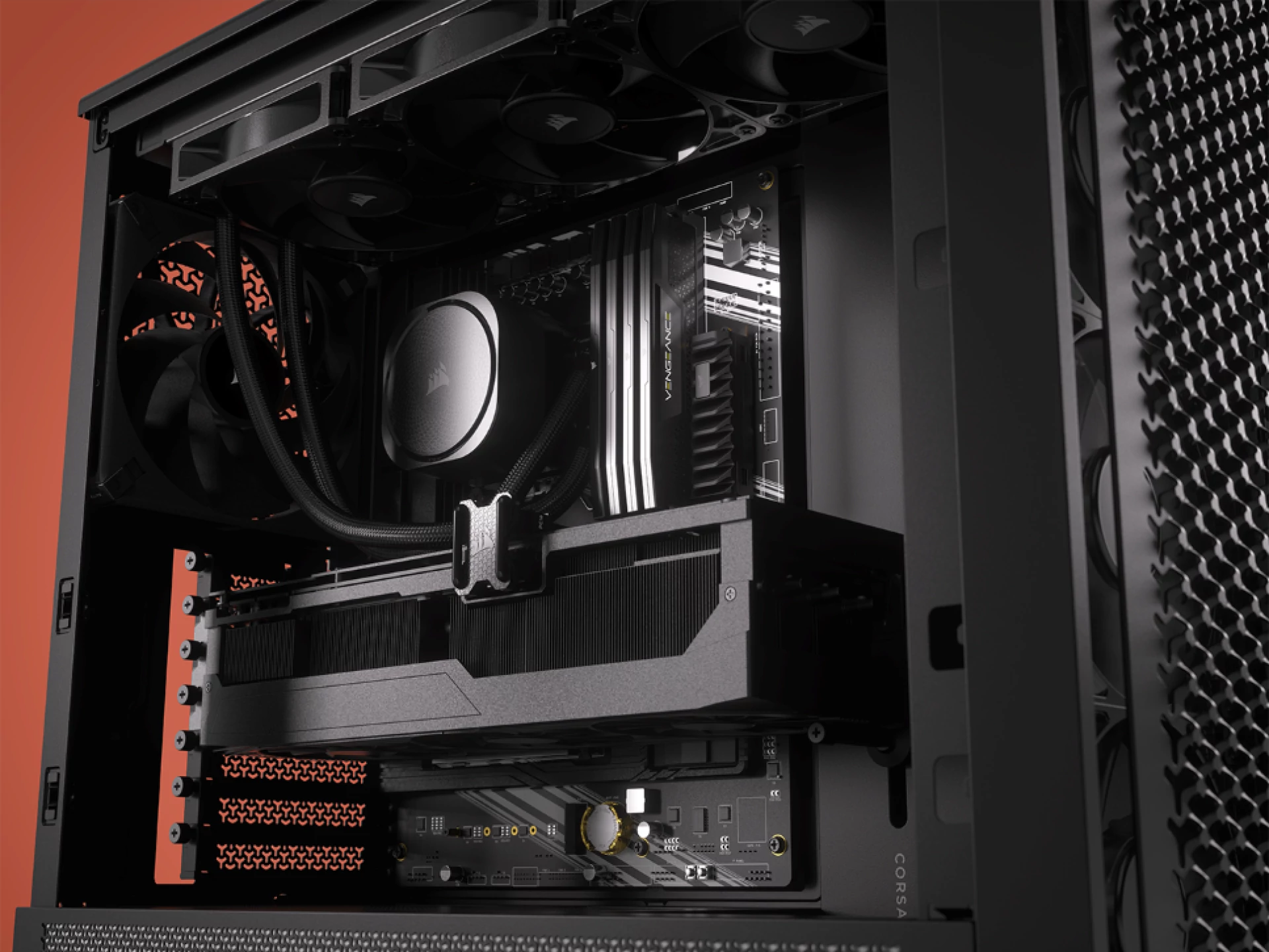 CORSAIR FRAME 4000D RS Case3xRS120 fans, 360mm radiator170mm cooler, 430mm GPU, ATX, Black