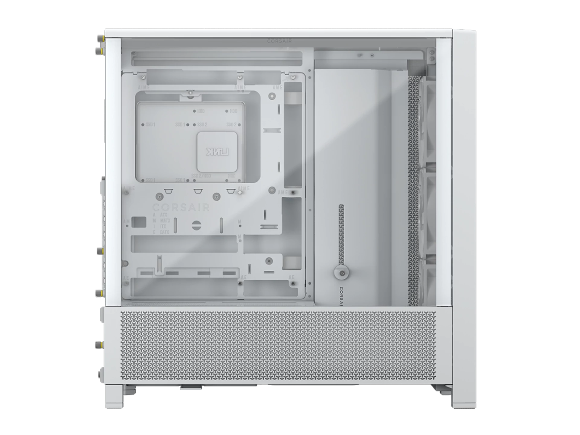 CORSAIR FRAME 4000D RS Case3xRS120 fans, 360mm radiator170mm cooler, 430mm GPU, ATX, White
