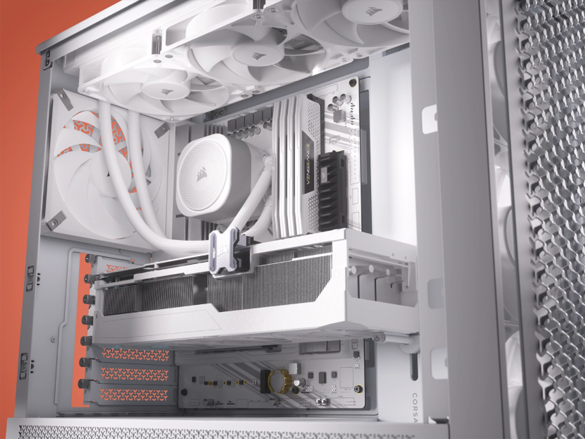 CORSAIR FRAME 4000D RS Case3xRS120 fans, 360mm radiator170mm cooler, 430mm GPU, ATX, White
