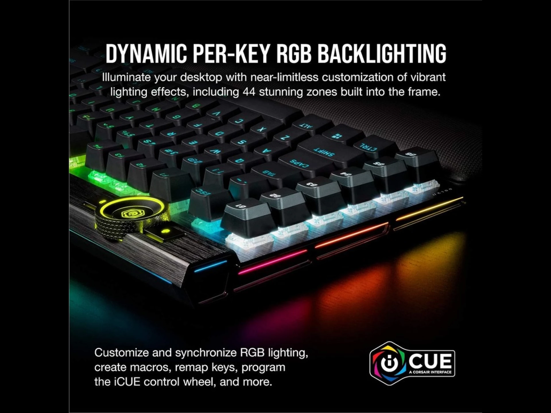 Corsair K100 RGB KeyboardOptical-Mechanical GamingCorsair OPX Switch, Black