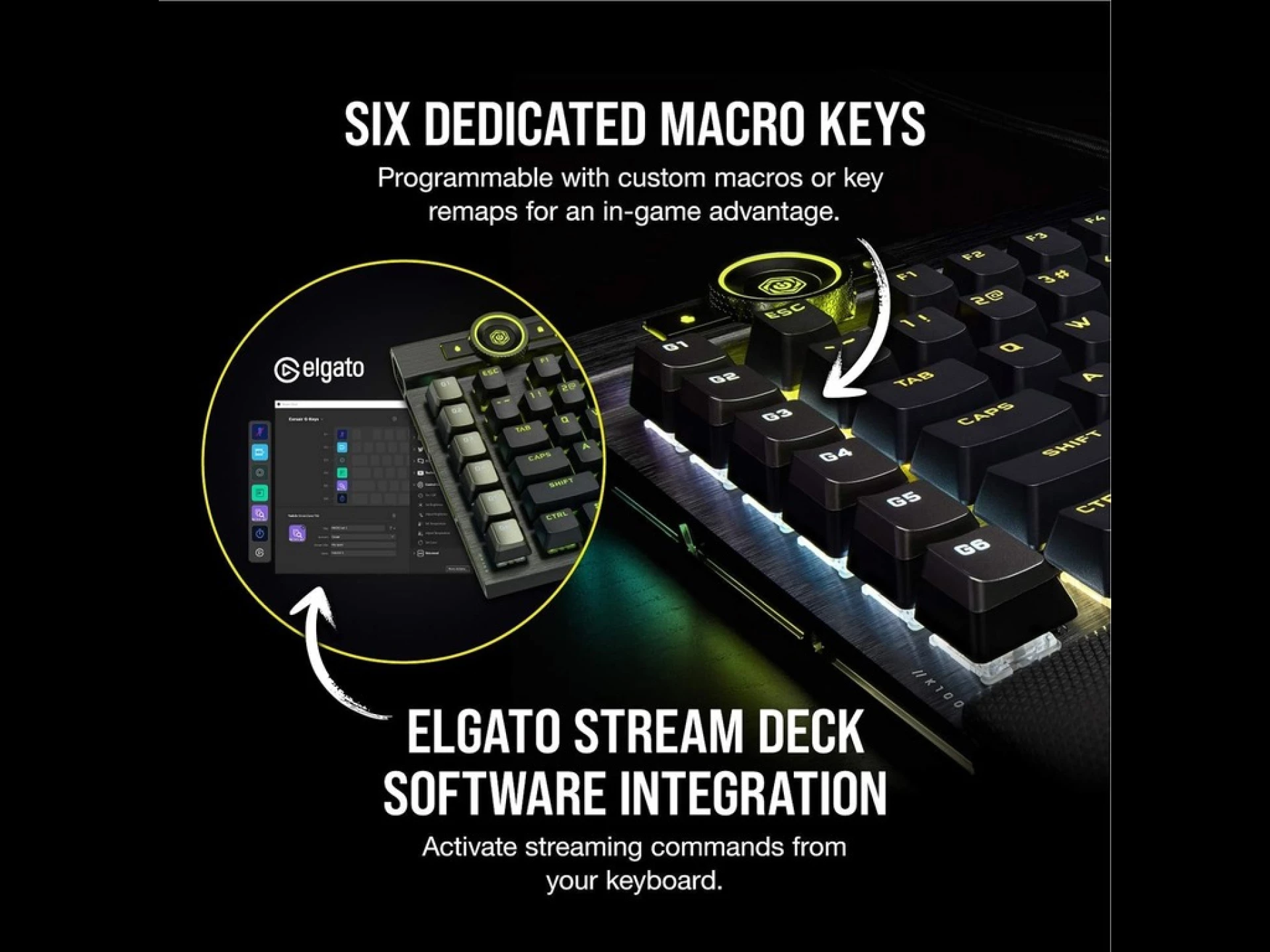 Corsair K100 RGB KeyboardOptical-Mechanical GamingCorsair OPX Switch, Black