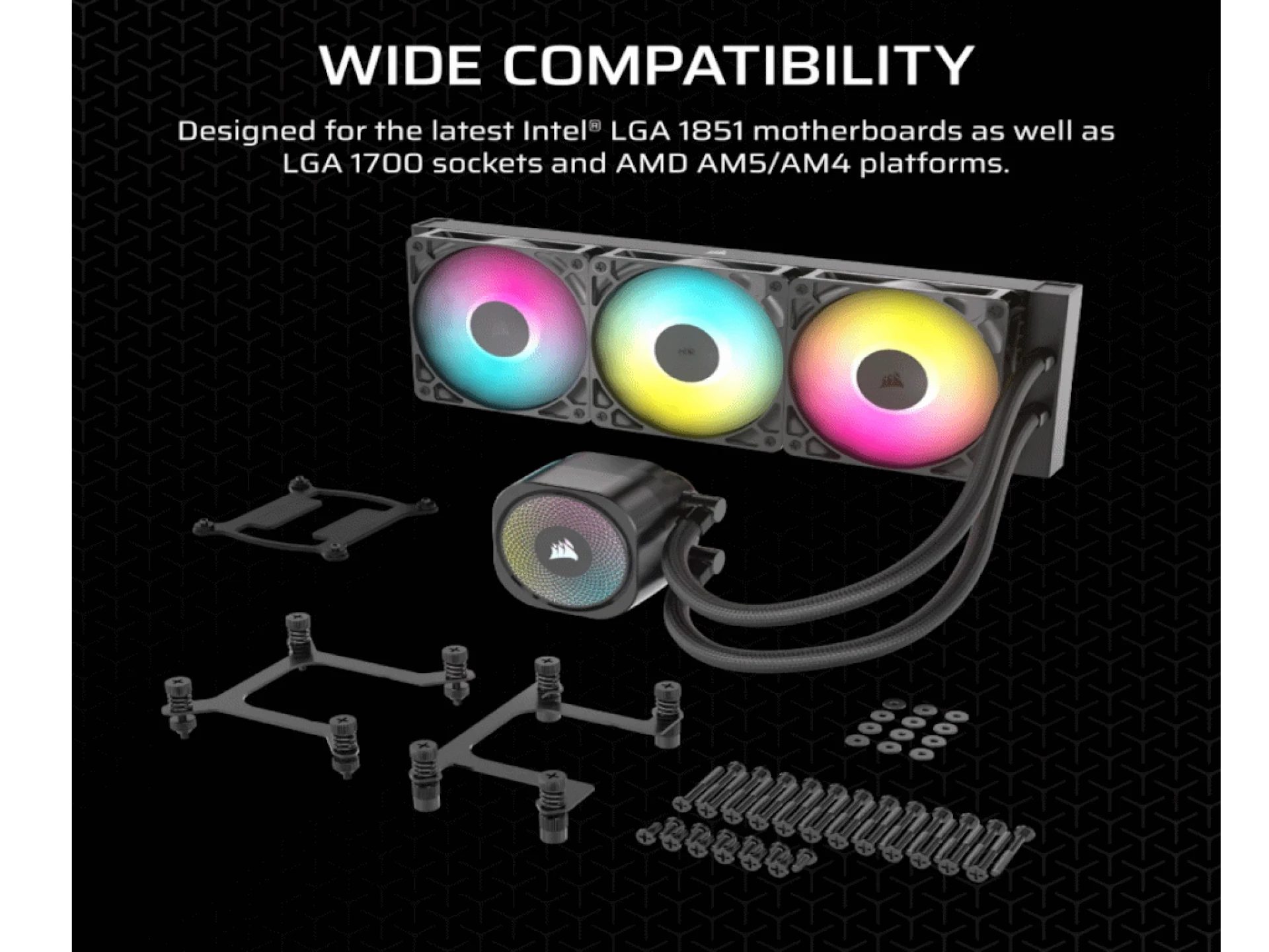 CORSAIR NAUTILUS 360 RS AIOLiquid CPU Cooler, Black,RS120LGA1851, LGA1700, AM5, AM4