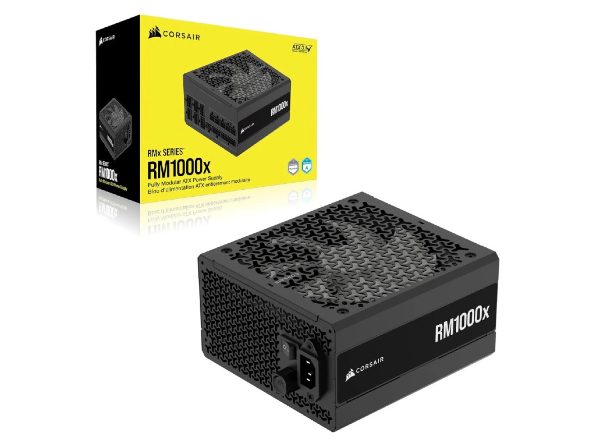Corsair PSU 1000W RM1000xGold, Fully Modular, 12V-2x612xSATA, 4xPCIe, ATX 3.1, PCIe 5.1