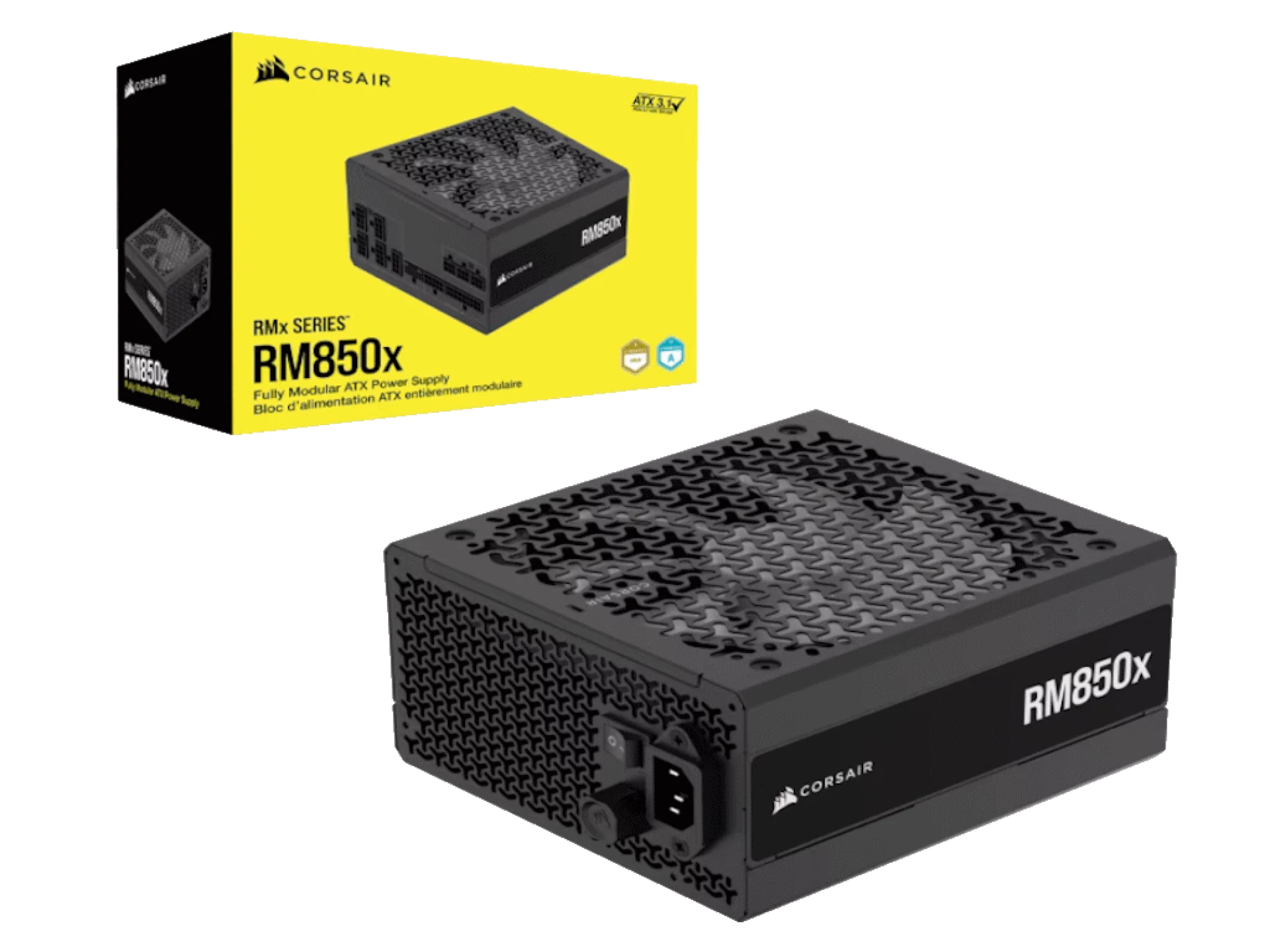 Corsair PSU 850W RM850xGold, Fully Modular, 12V-2x68xSATA, 3xPCIe, ATx 3.1, PCIe 5.1