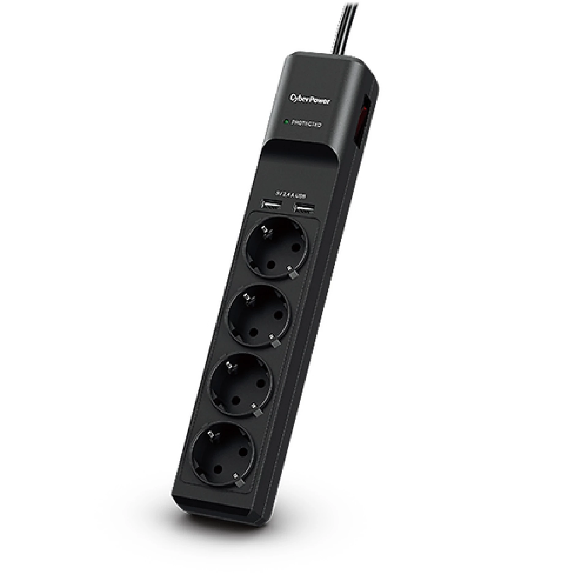 CyberPower prenaponska zaštita, P0420SUD0, 4xšuko, 2xUSB-A port