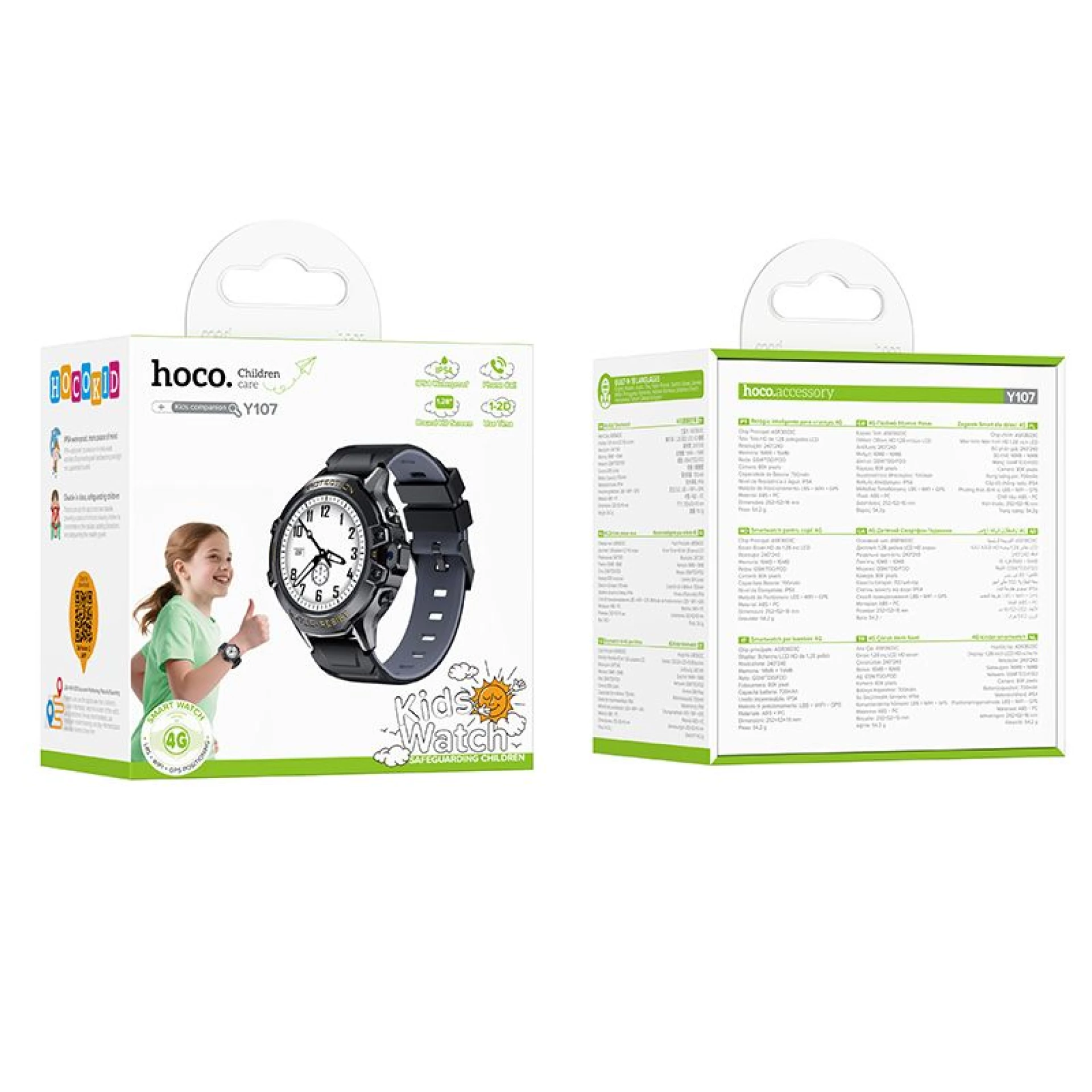 Dječiji pametni sat HOCO Y107 4G GPS crni