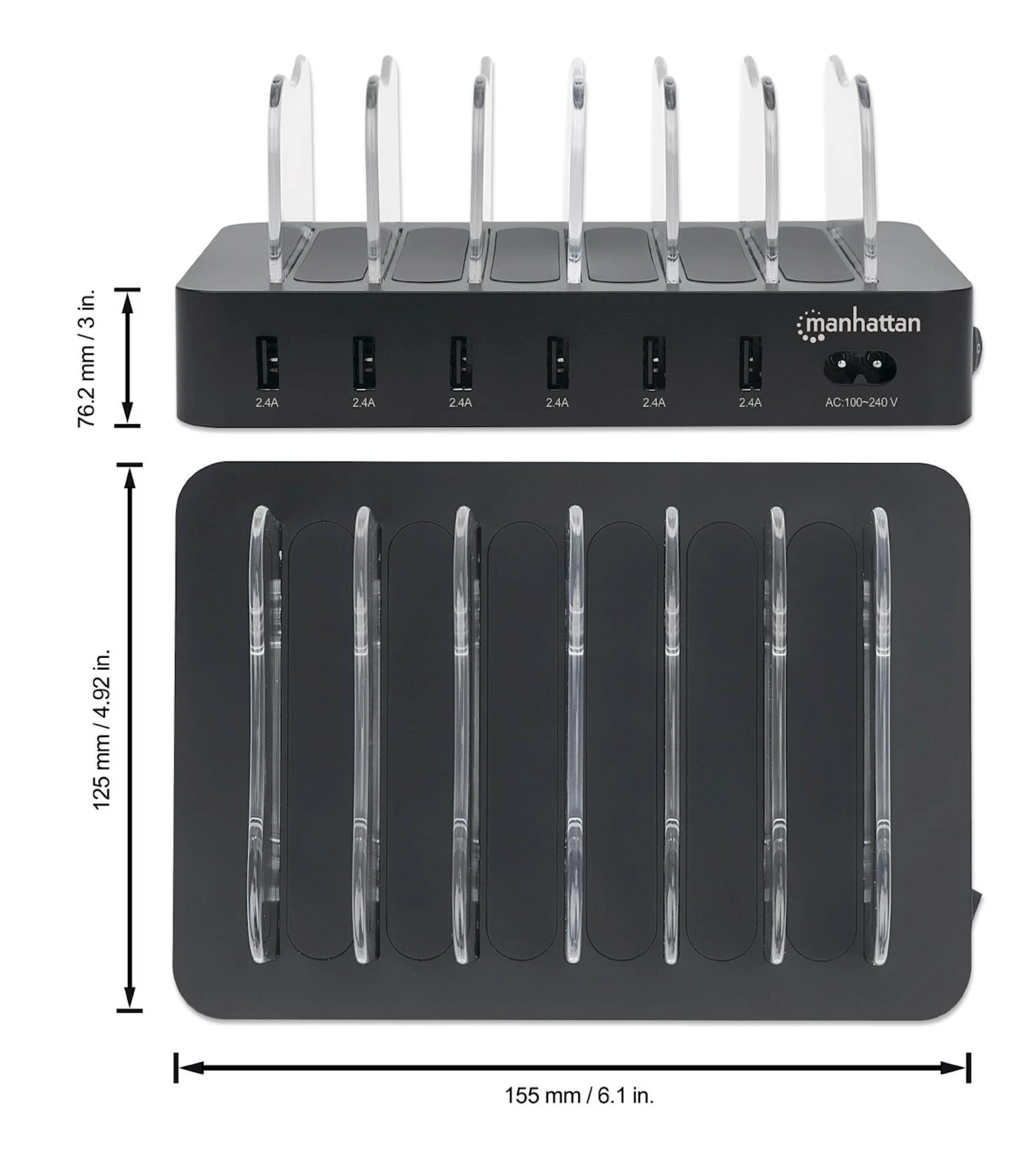 DOCKING MANHATTAN 6U1 USB A  5 V / 2.4 A
