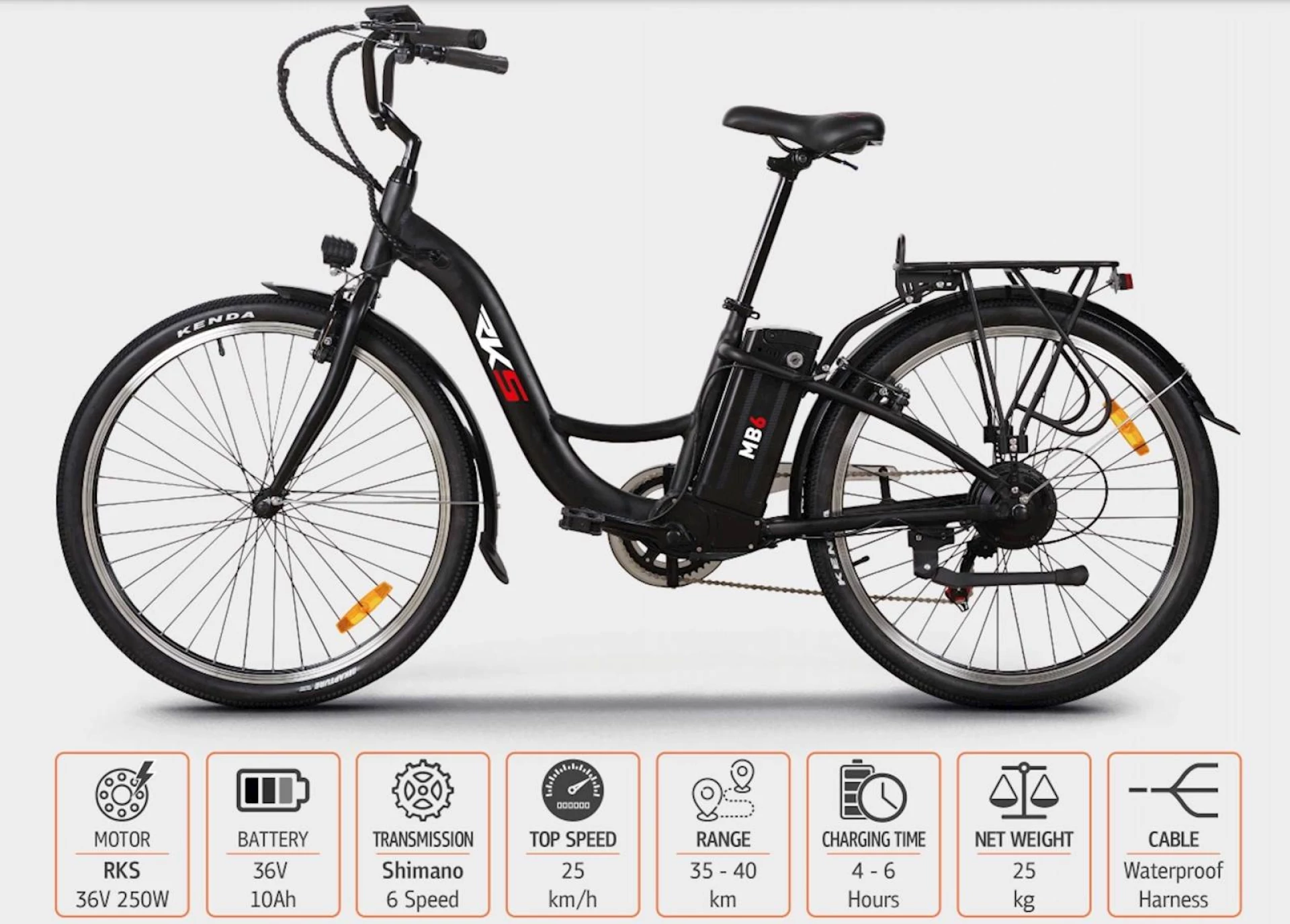 Električni bicikl RKS MB6 BLACK