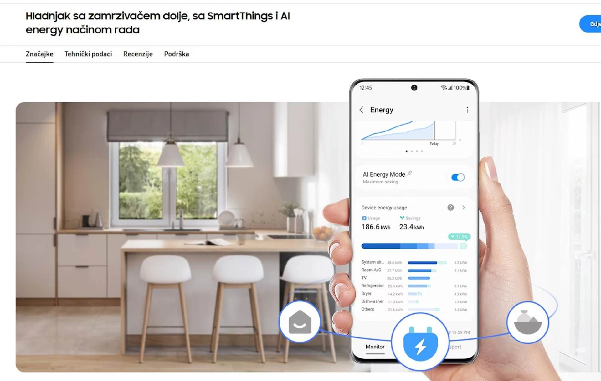 Frižider SAMSUNG sa zamrzivačem RB34C600DSA/EF