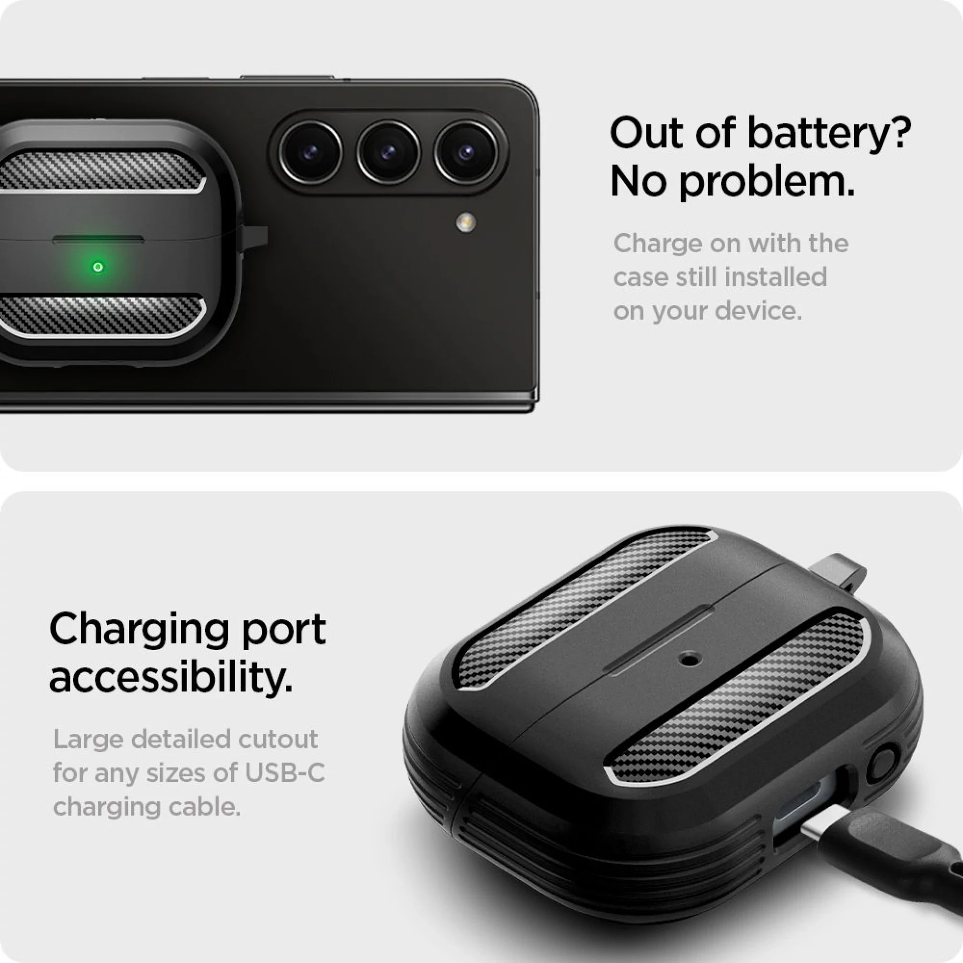 Futrola Spigen Rugged Armor za slušalice Samsung Buds 3/3 Pro crna