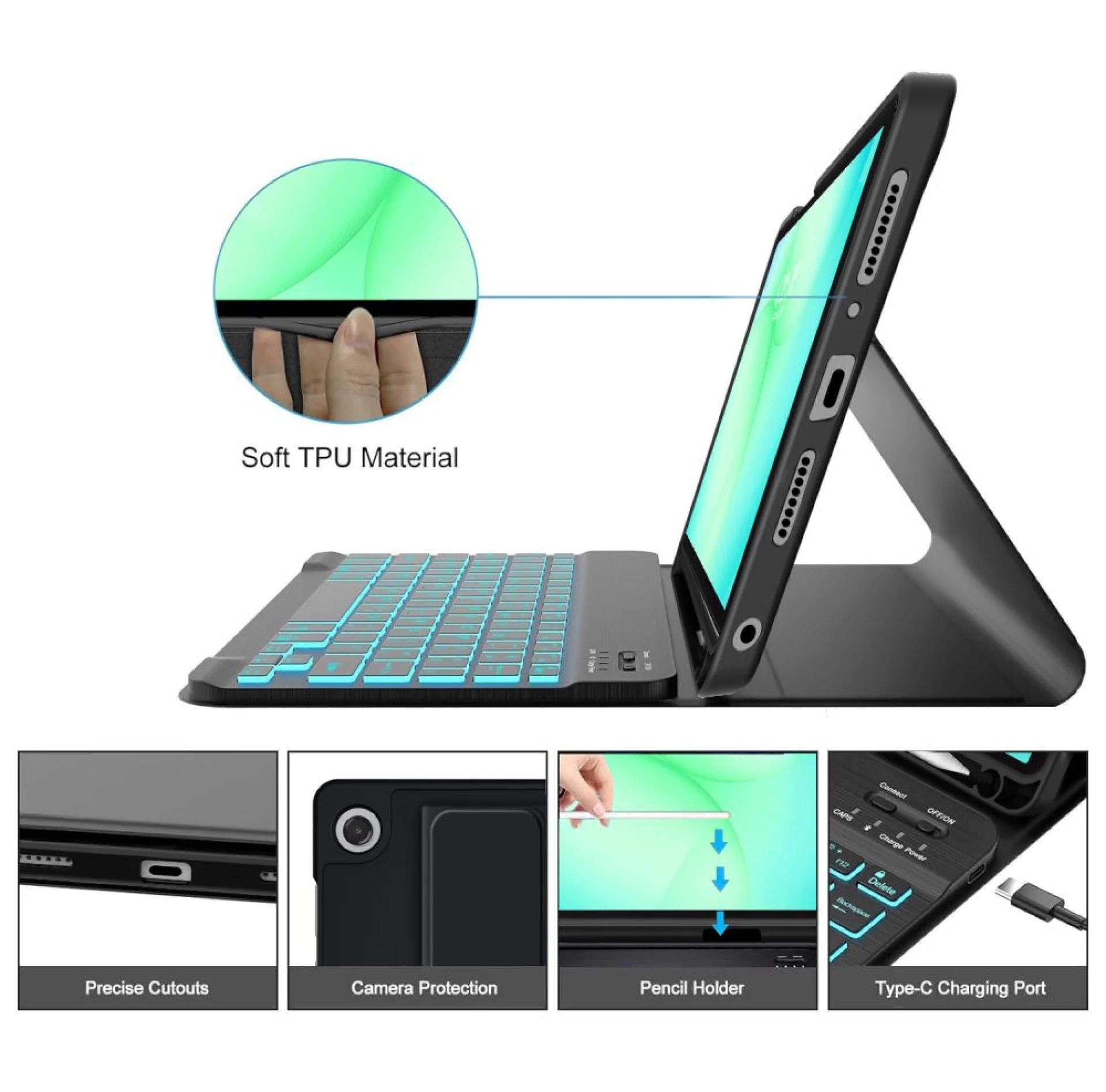 Futrola Tech-Protect SC Pen Case +keyboard za Samsung Tab A9+/A11+ 11.0 crna