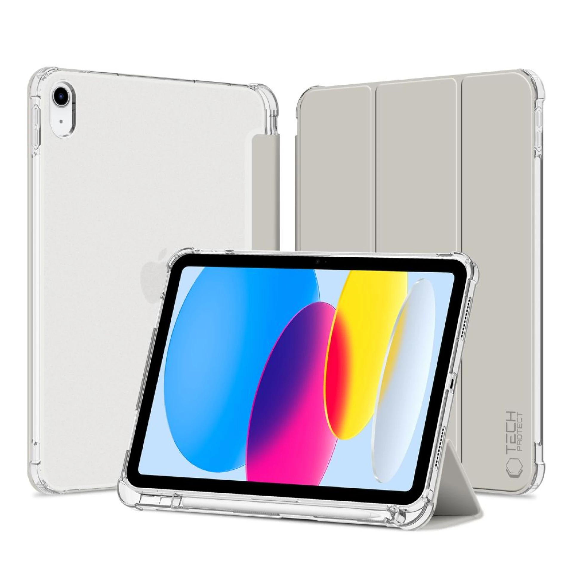 Futrola Tech-Protect SC Pen Hybrid Case za iPad 10.9 2022 siva transparent