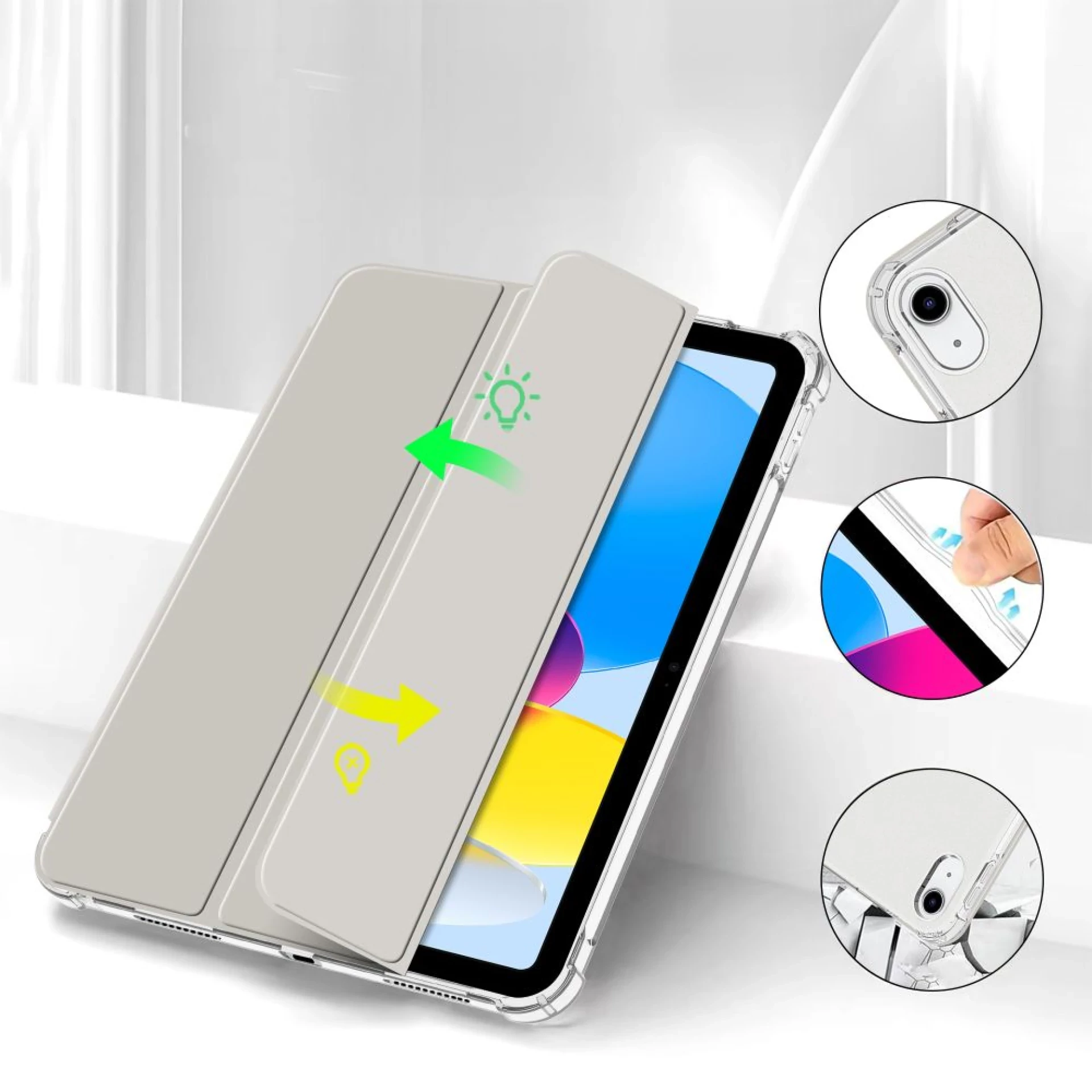 Futrola Tech-Protect SC Pen Hybrid Case za iPad 10.9 2022 siva transparent