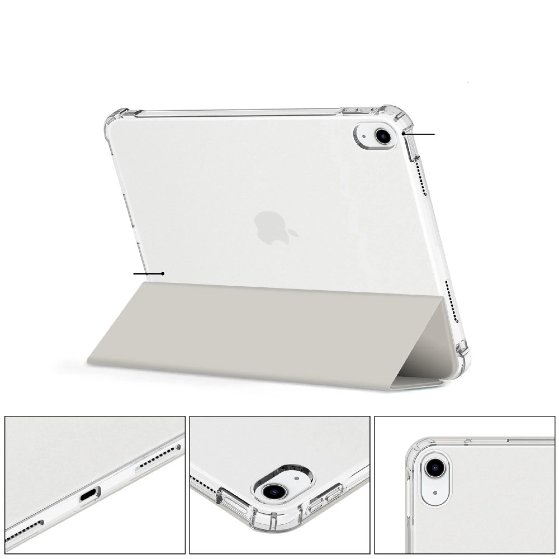 Futrola Tech-Protect SC Pen Hybrid Case za iPad 10.9 2022 siva transparent