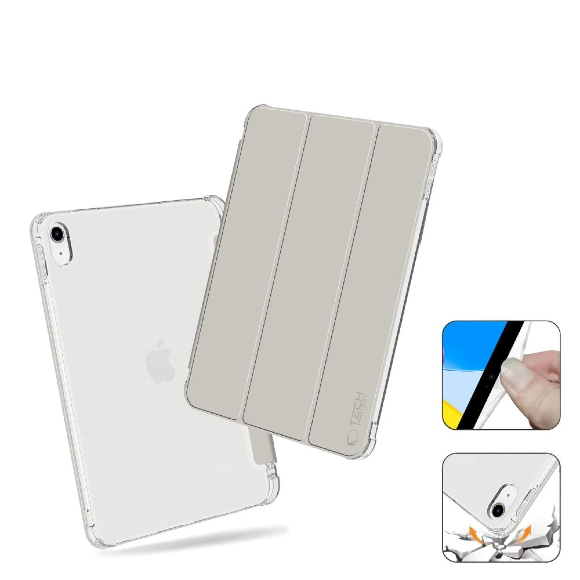 Futrola Tech-Protect SC Pen Hybrid Case za iPad 10.9 2022 siva transparent