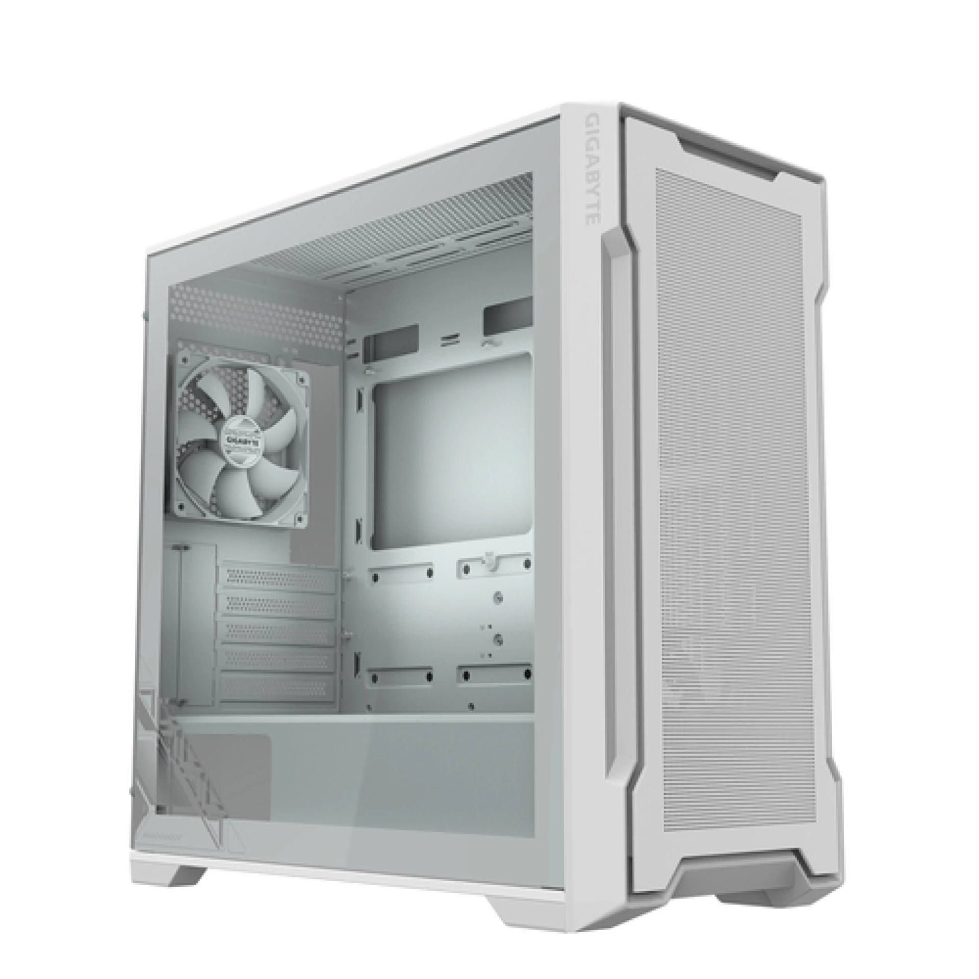 Gigabyte Case GB-C102GI  C102 Glass, Mid Tower, White  2x 120mm Fans, mATX