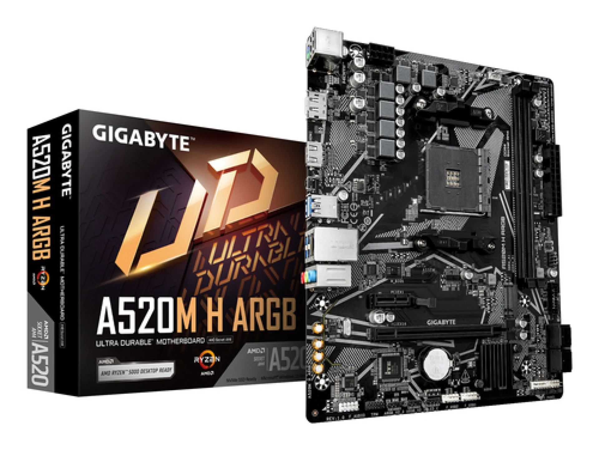 Gigabyte MB A520M H ARGB AM4; 2xDDR4; 5100MHz/64GB M.2; 4xSATA; 6xUSB; 1xDP,1xHDMI; mATX