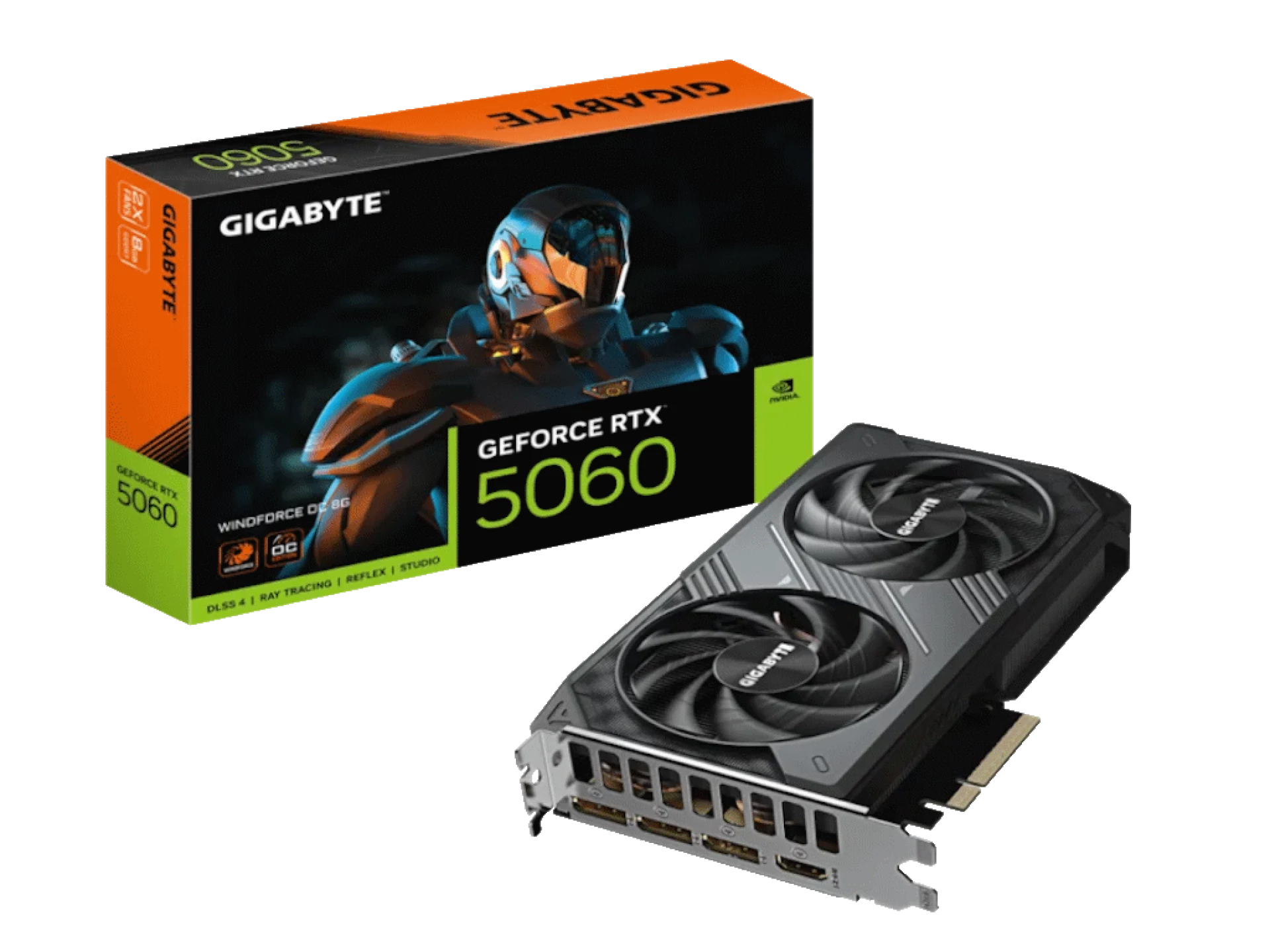 Gigabyte VGA 5060 Windforce OC 8GB GDDR7, 128-bit, 3x DP, 1x HDMI