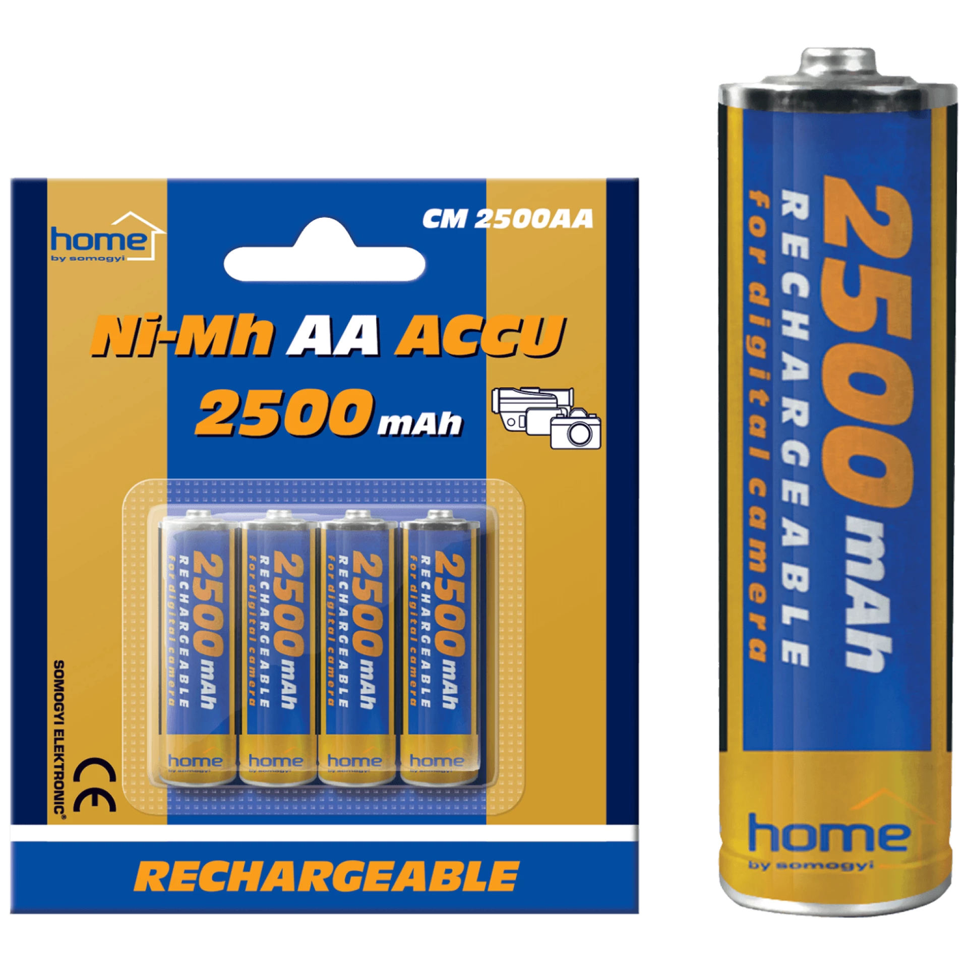 home Baterija punjiva AA, 2500mAh, blister 4 kom - CM 2500AA