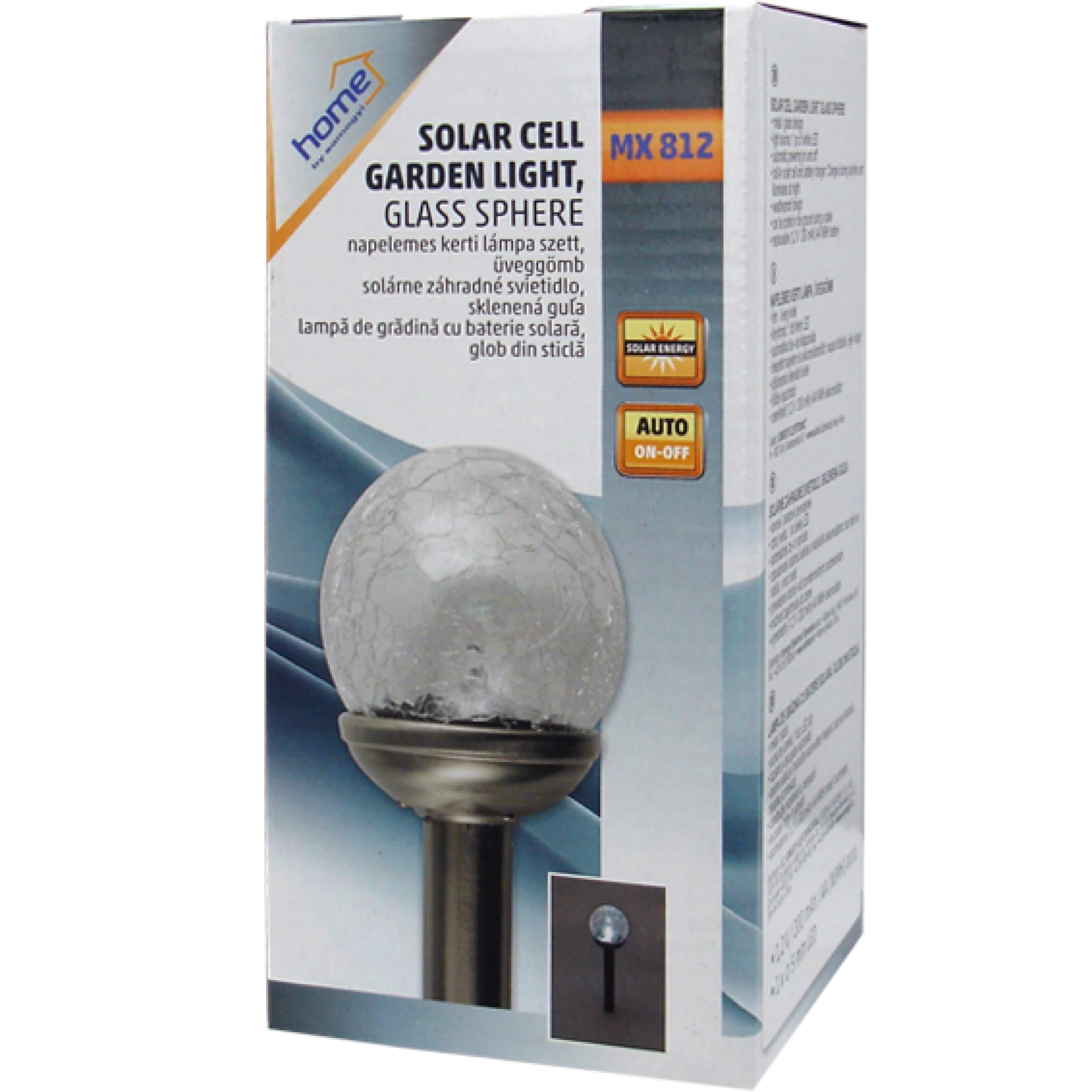 home Solarna vrtna LED lampa, metal/staklo, 200 mAh - MX 812