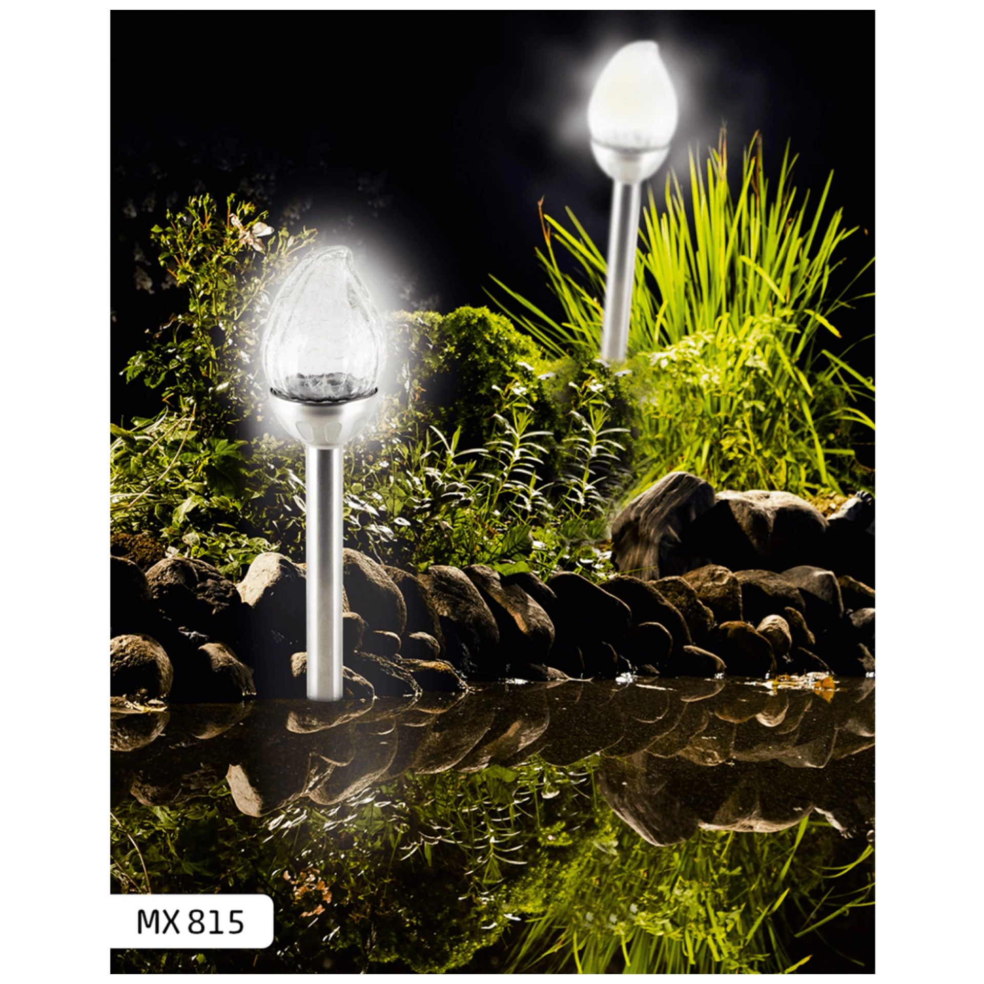 home Solarna vrtna LED lampa, metal / staklo - MX 815