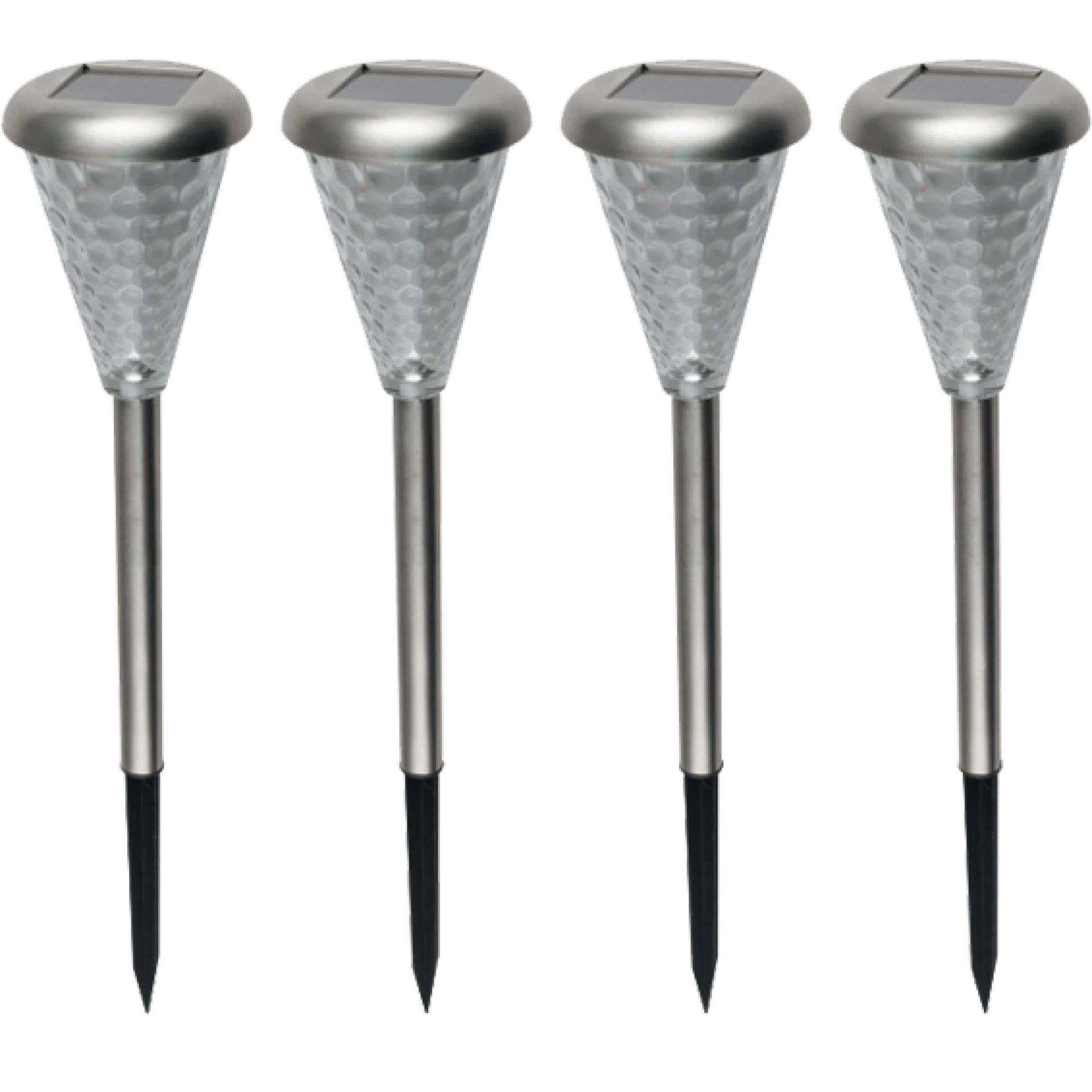 home Solarna vrtna LED lampa, metal/staklo, set 4 komada, 300 mAh - MX 811/4