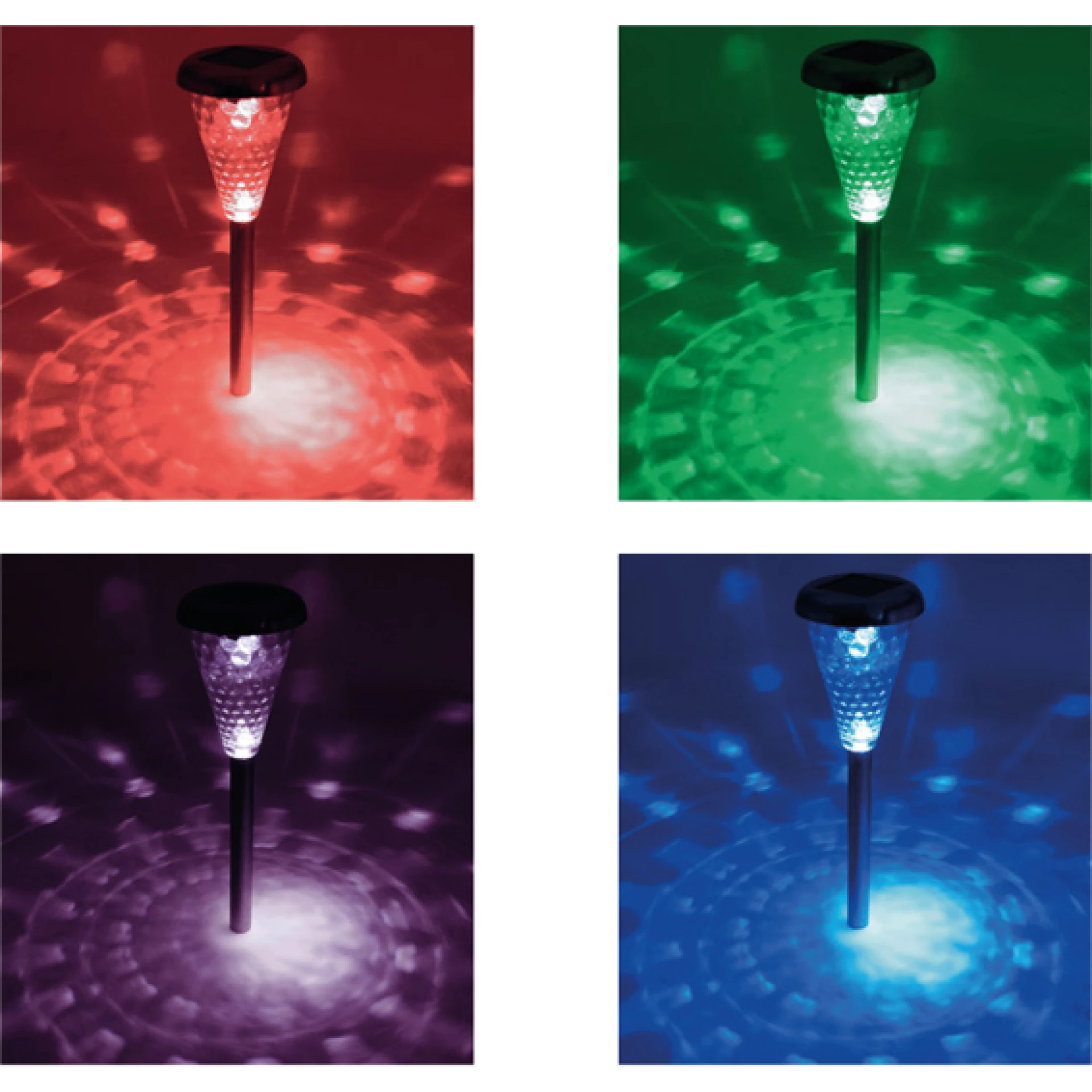 home Solarna vrtna LED lampa, metal/staklo, set 4 komada, 300 mAh - MX 811/4