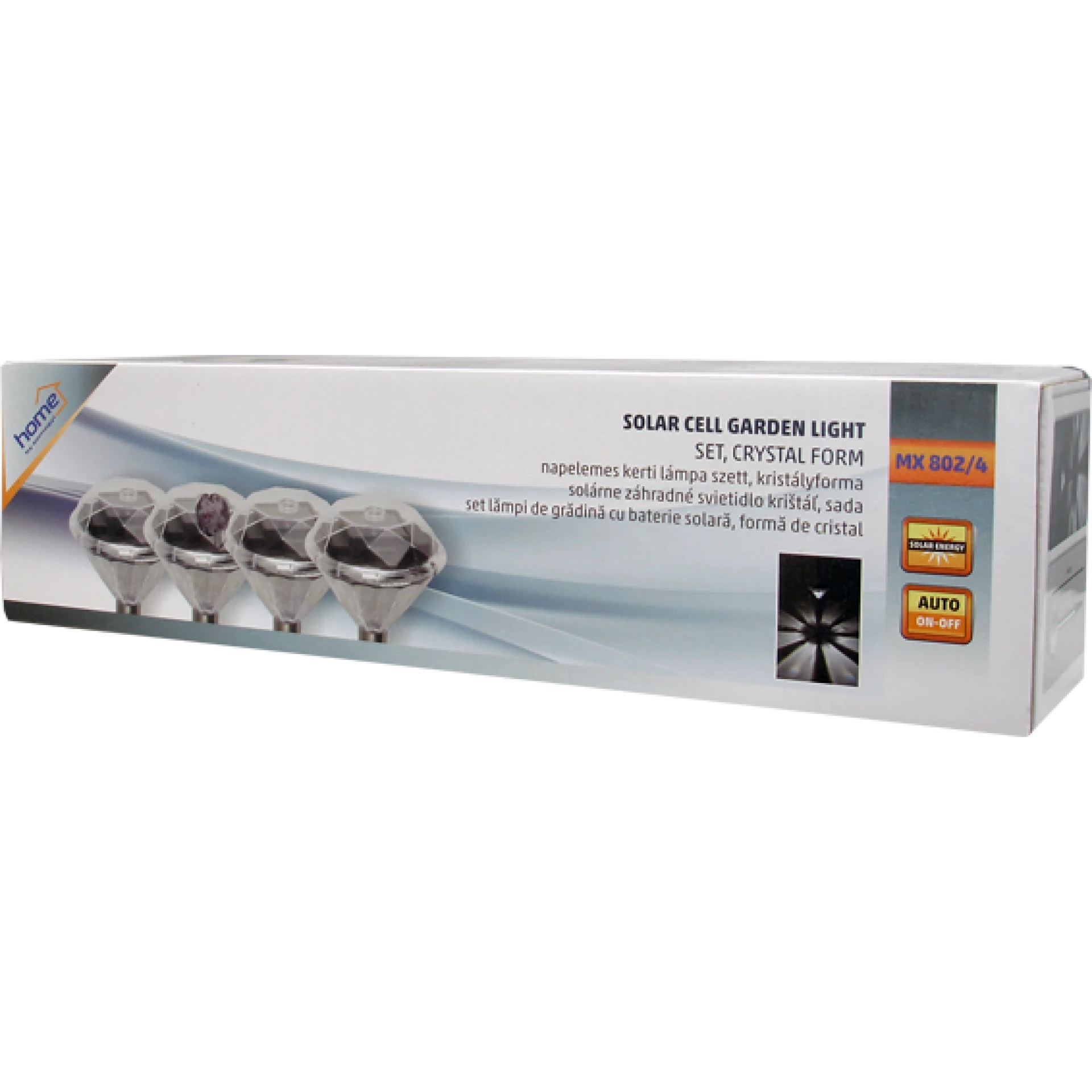 home Solarna vrtna LED lampa, metalna, set 4 komada, 200 mAh - MX 802/4