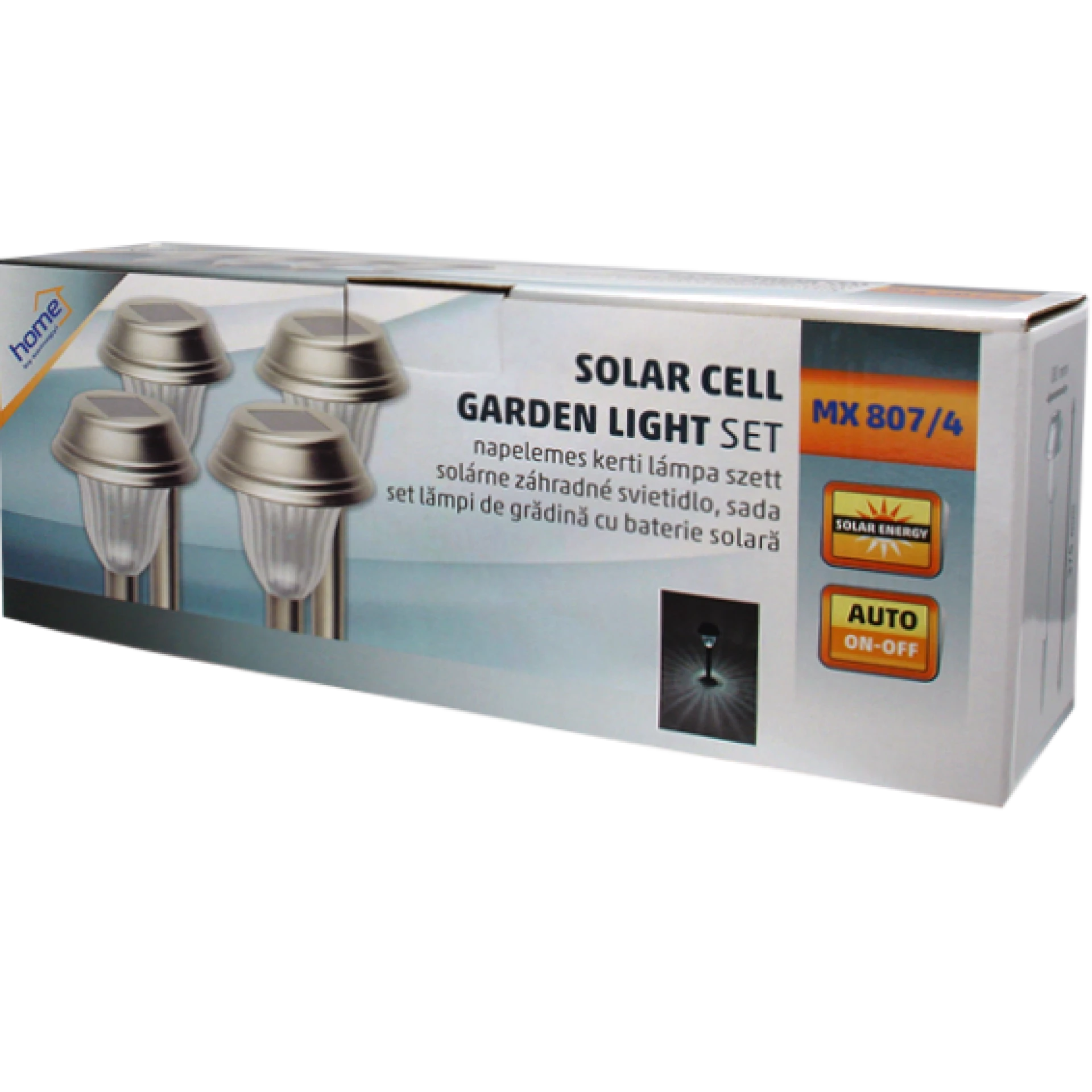 home Solarna vrtna LED lampa, metalna, set 4 komada, 200 mAh - MX 807/4