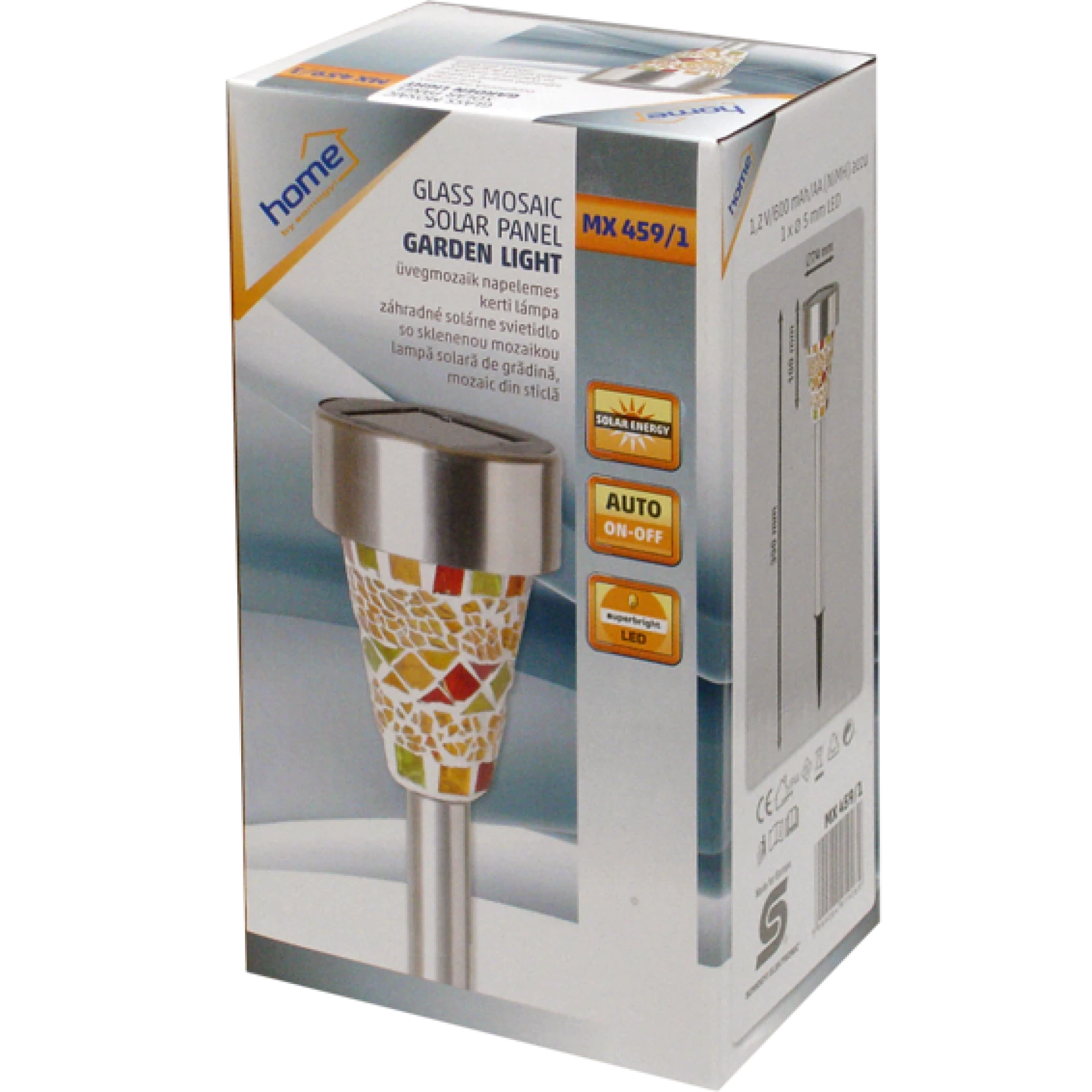 home Solarna vrtna LED lampa, mozaik, staklo / metal, 300 mAh - MX 459/1