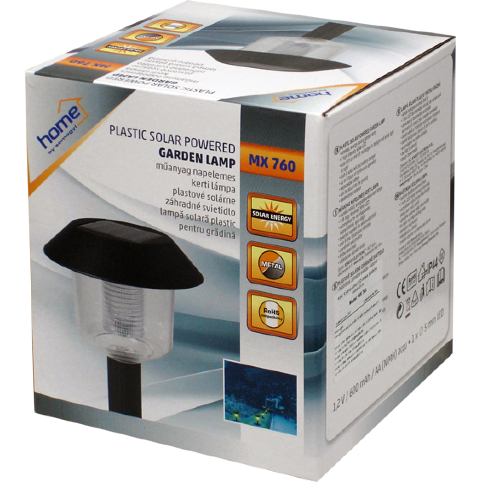 home Solarna vrtna LED lampa, plastična, 600 mAh - MX 760