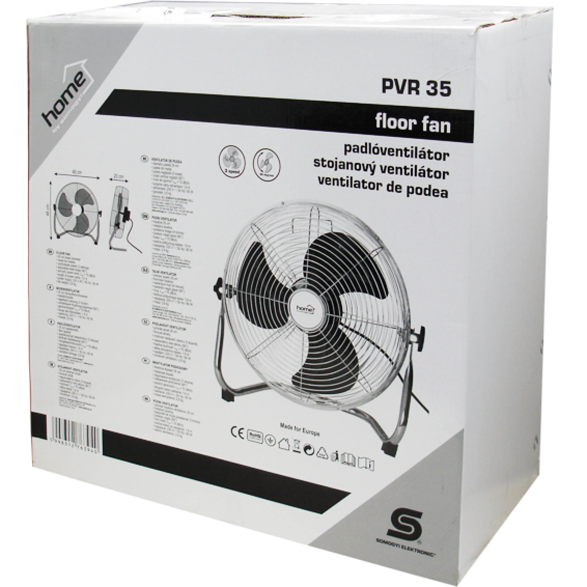 home Ventilator podni, promjer 35cm, 60W, Inox - PVR 35