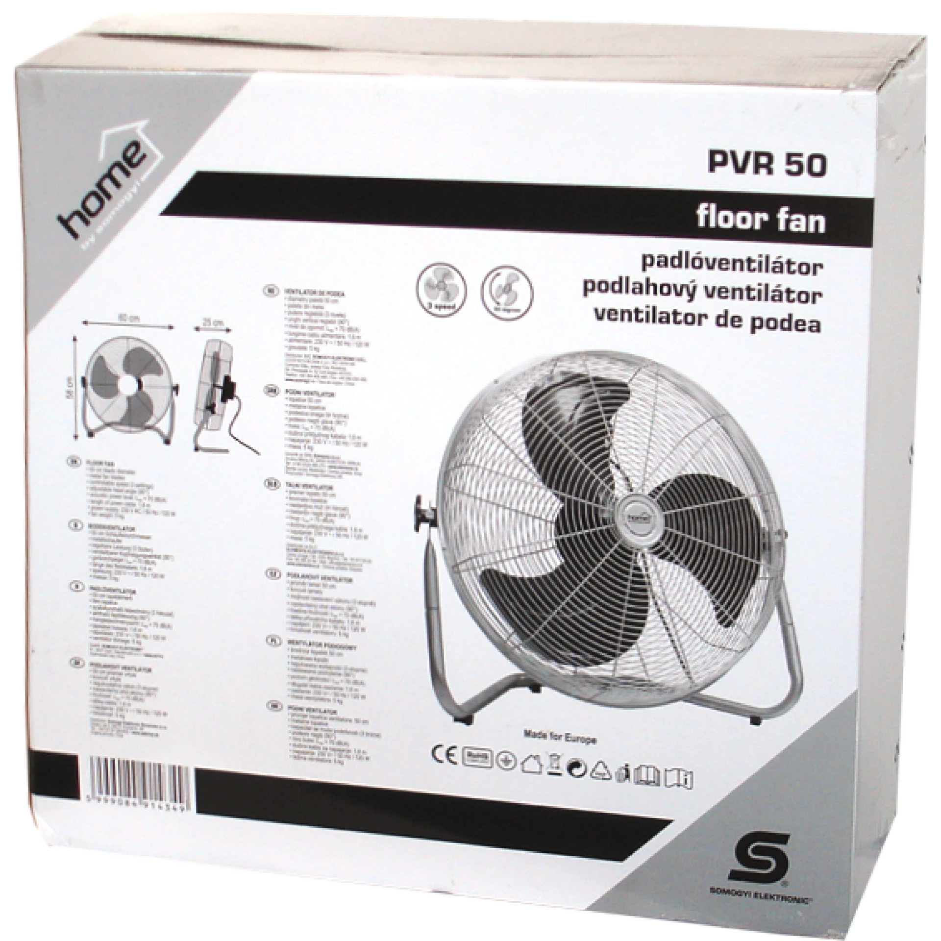 home Ventilator podni, promjer 50cm, 120W, Inox - PVR 50