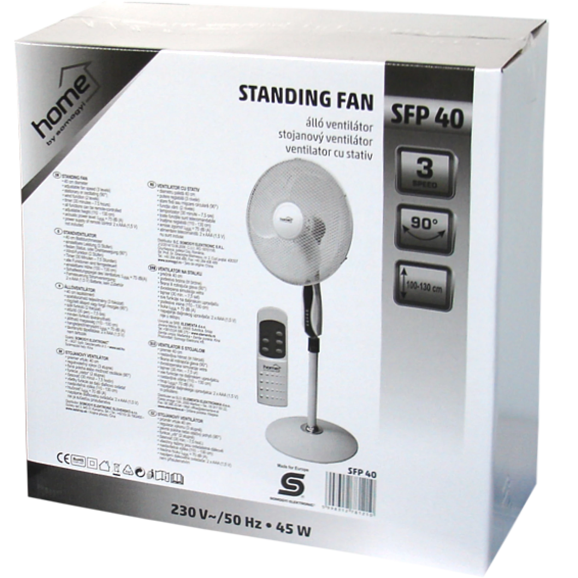 home Ventilator sa postoljem, daljinski upravljač,  130 cm, 45W - SFP 40