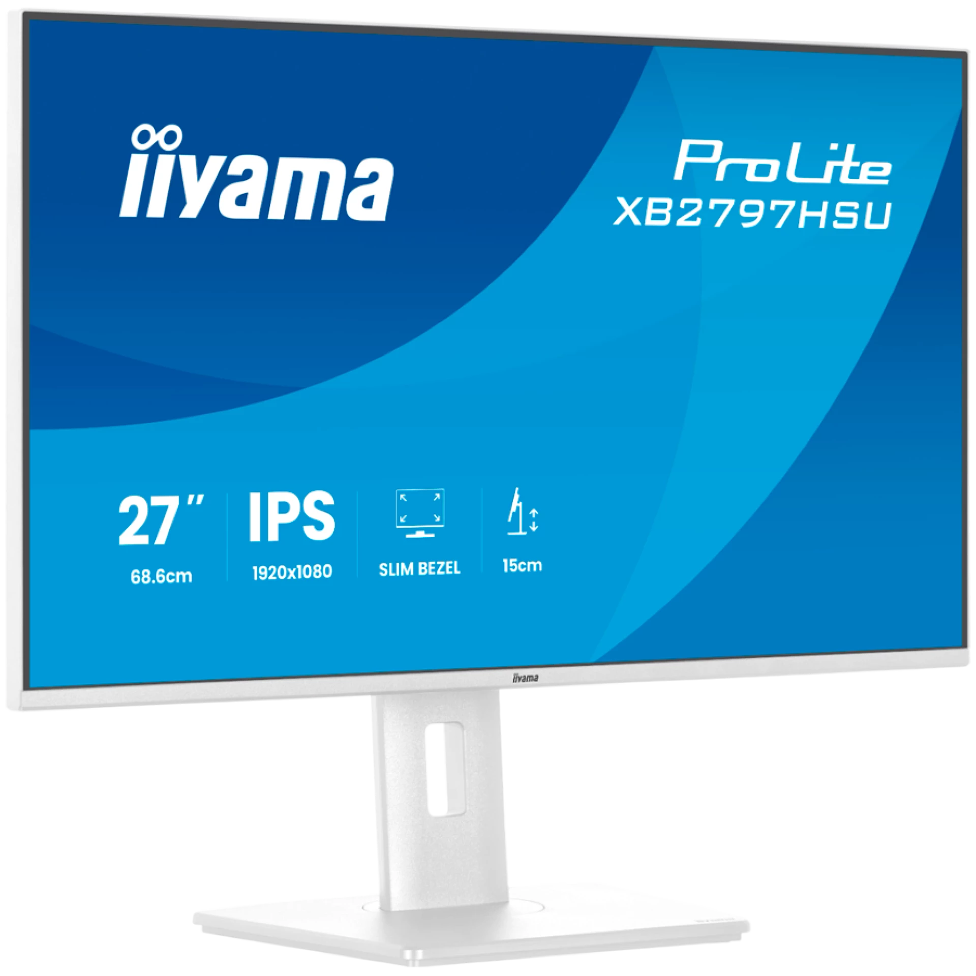 IIYAMA Prolite XB2797HSU-W1 Business Monitor - 68.6 cm (27"), FULL HD (1920x1080), IPS LED, 120Hz, 350 cd/m², matte / white