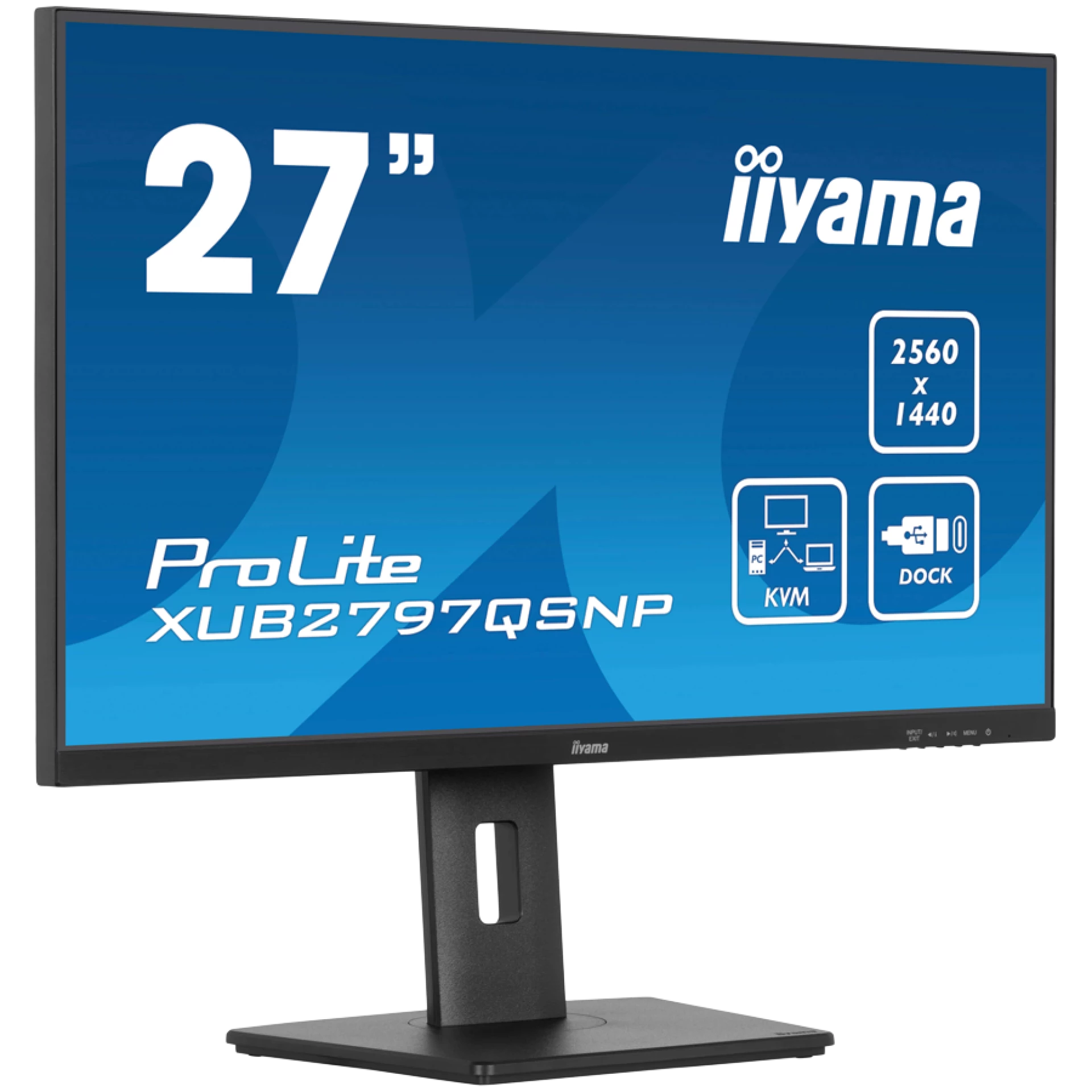 IIYAMA Prolite XUB2797QSNP-B1 Business Monitor - 68.5 cm (27''), WQHD (2560x1440), IPS LED, 100Hz, 300 cd/m², matte / black
