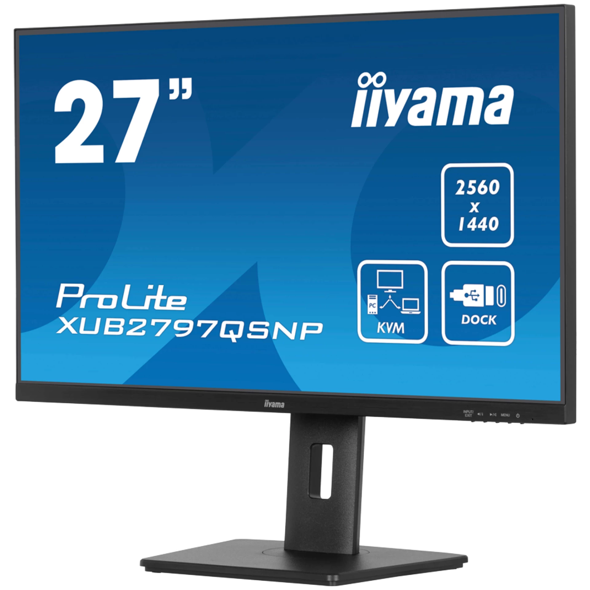 IIYAMA Prolite XUB2797QSNP-B1 Business Monitor - 68.5 cm (27''), WQHD (2560x1440), IPS LED, 100Hz, 300 cd/m², matte / black
