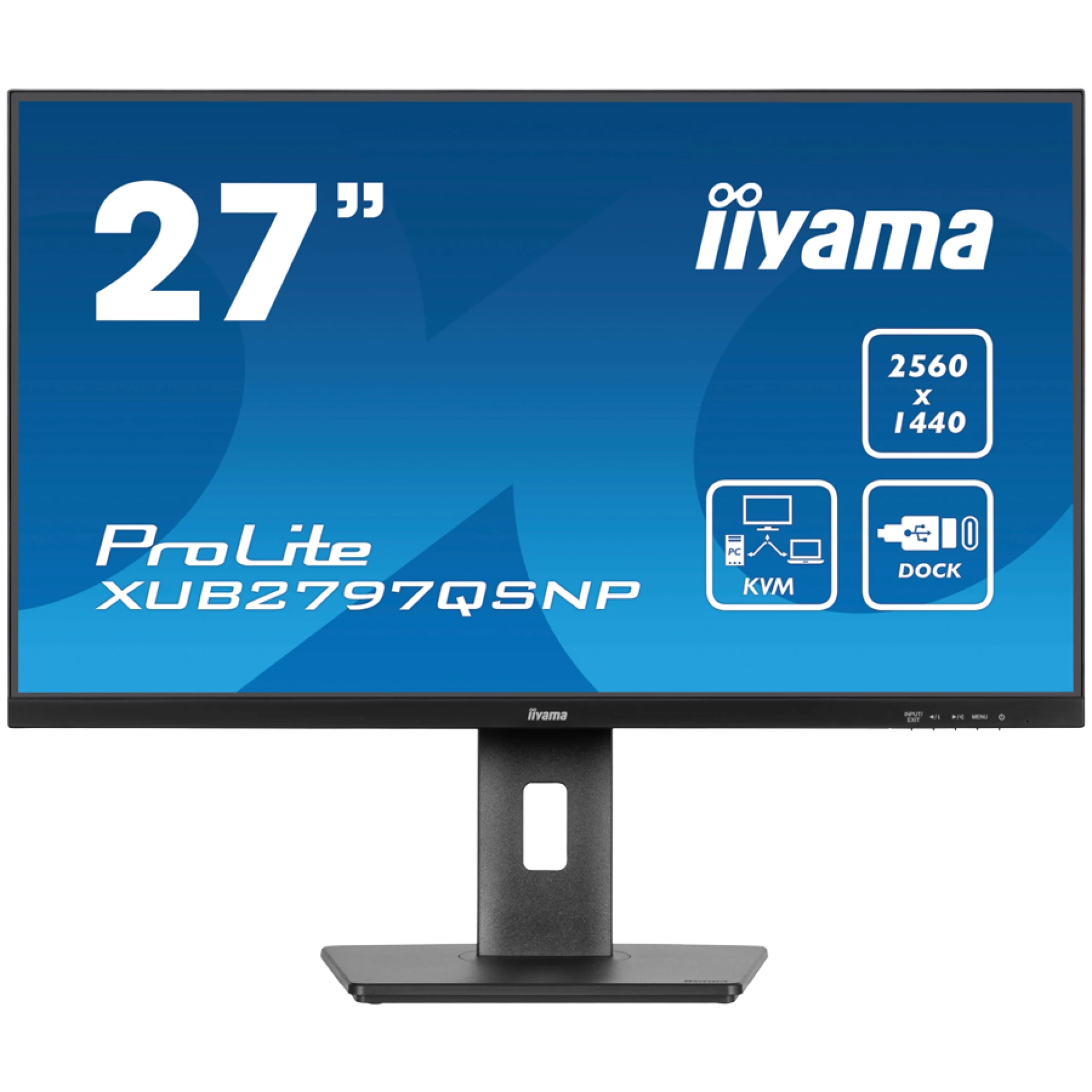 IIYAMA Prolite XUB2797QSNP-B1 Business Monitor - 68.5 cm (27''), WQHD (2560x1440), IPS LED, 100Hz, 300 cd/m², matte / black