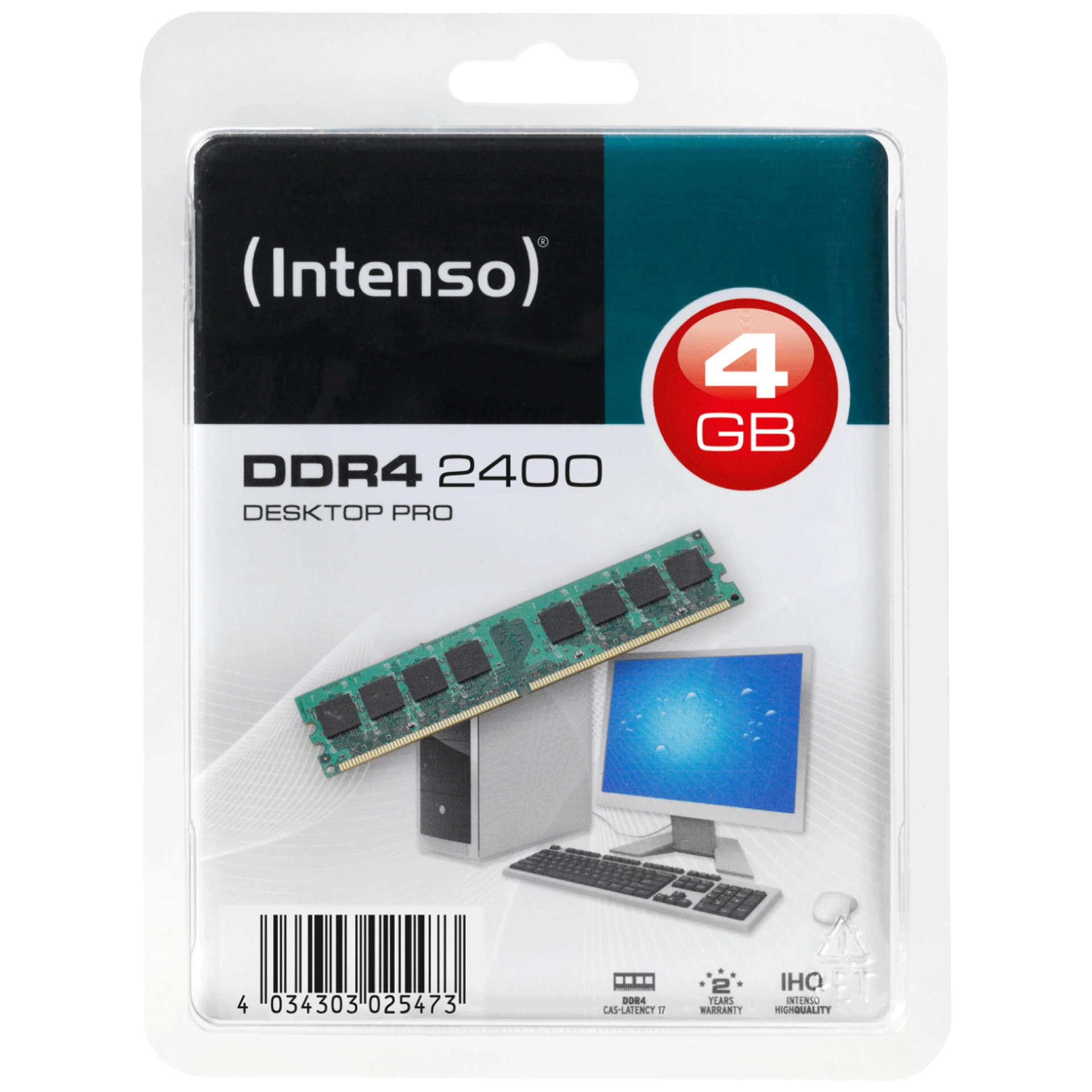 (Intenso) Memorija DDR4 4GB@2400MHz, CL17 - DDR4 Desktop 4GB/2400MHz
