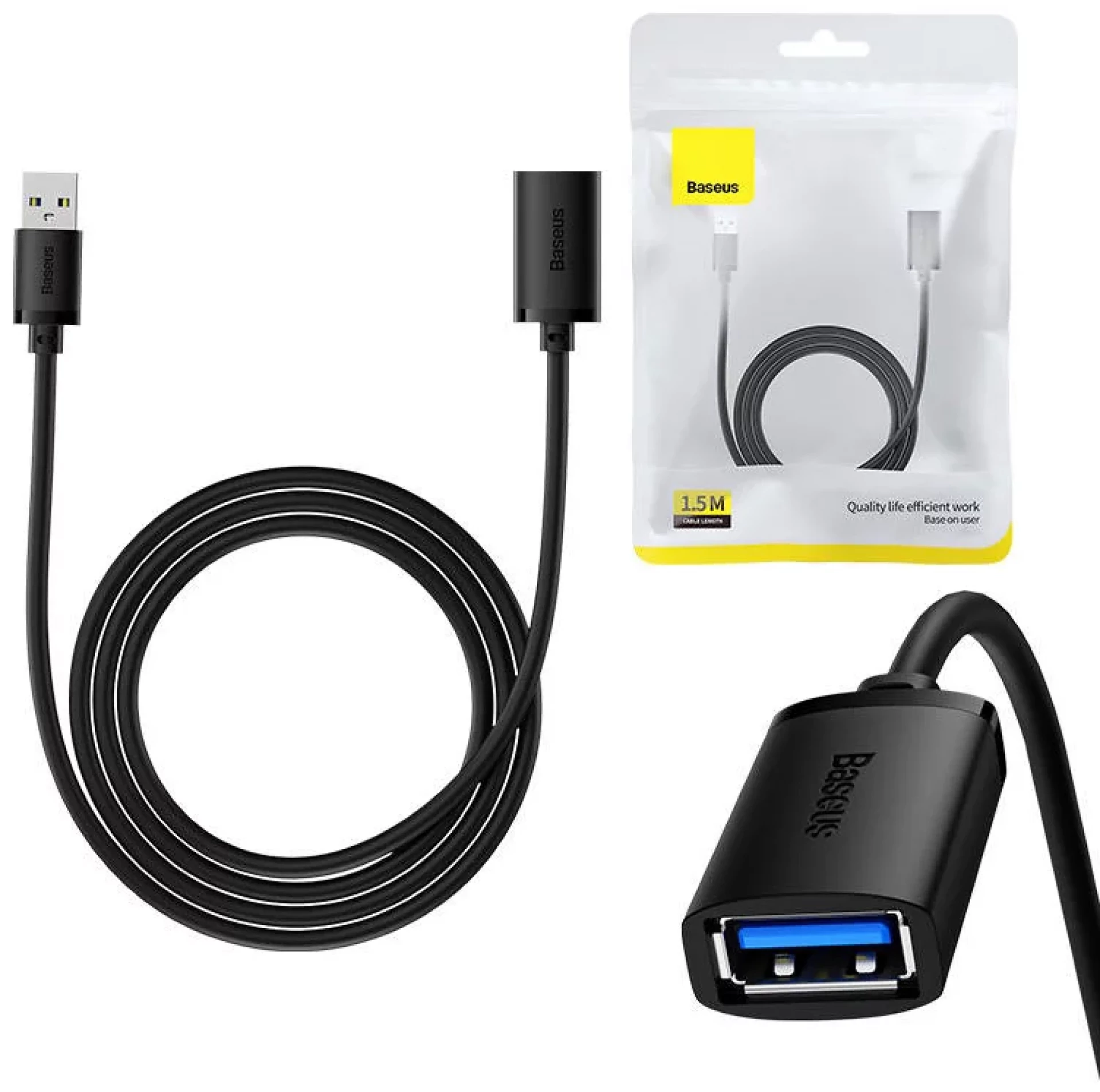 Kabl Baseus AirJoy USB 2.0 extension cable 1.5m