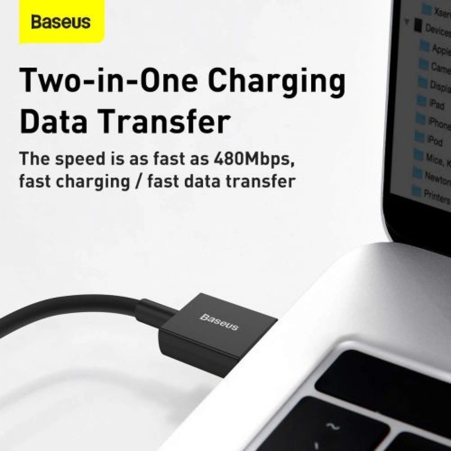 Kabl Baseus Superior USB A - Type-C 66W 2m crni