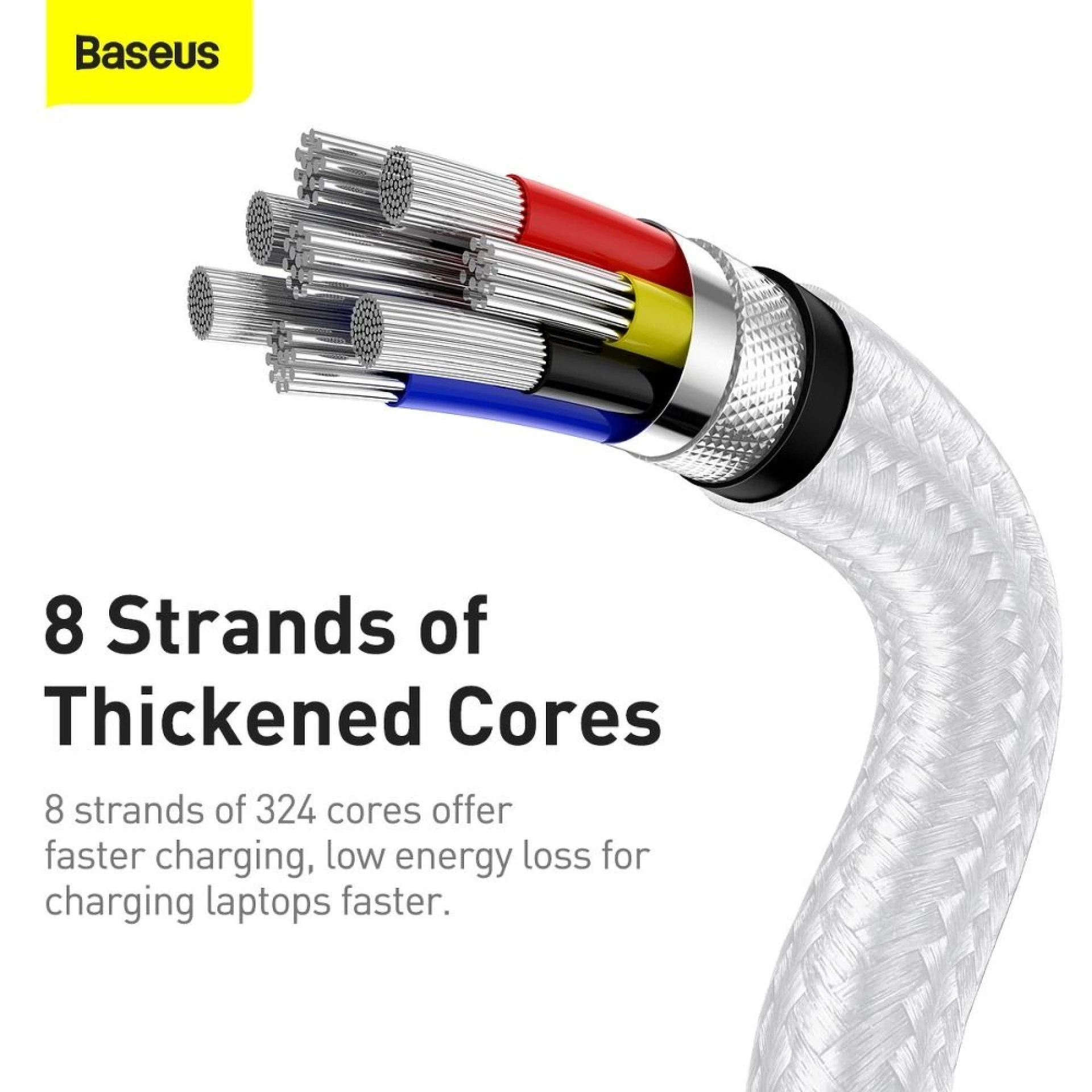 Kabl BASEUS Type C - C PD 5A 100W 1 m white